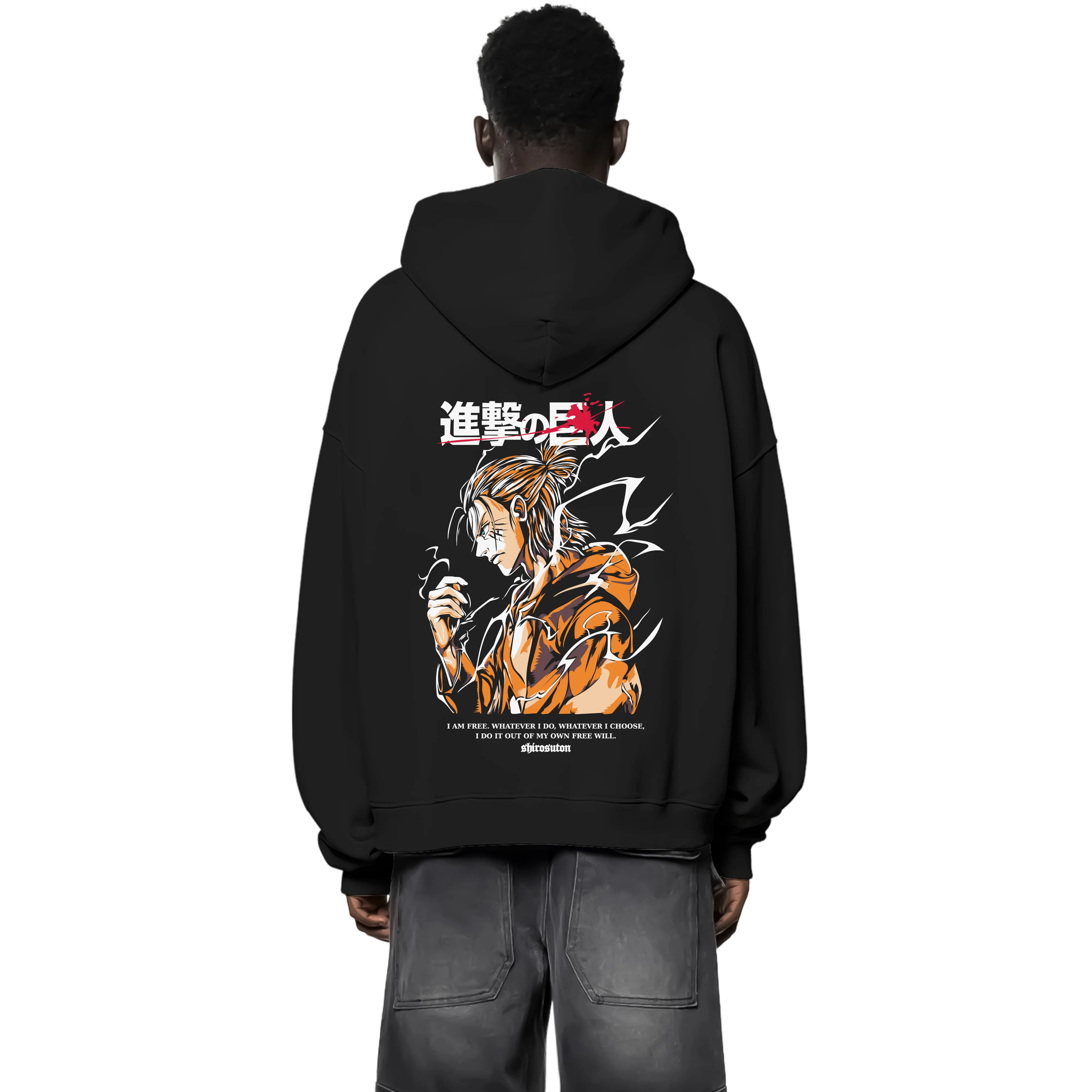 Attack on Titan Eren Jäger Zip Hoodie im Oversized-Stil – Hochwertiges Anime Merchandise für Streetwear Fans und aot Liebhaber