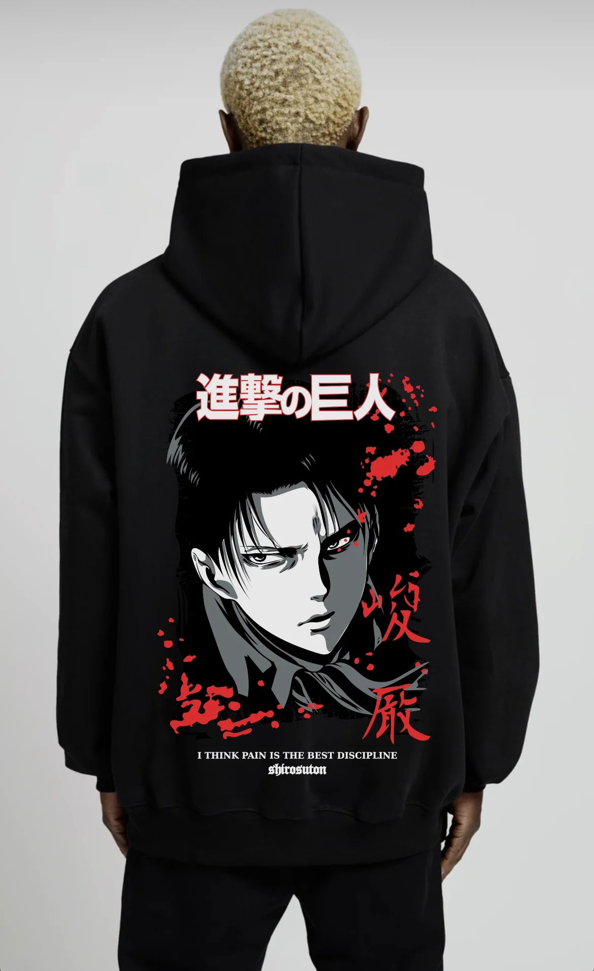 Attack on Titan Levi Hoodie im Oversized-Stil – Hochwertiges Anime Merchandise für Streetwear Fans und Attack on Titan Liebhaber