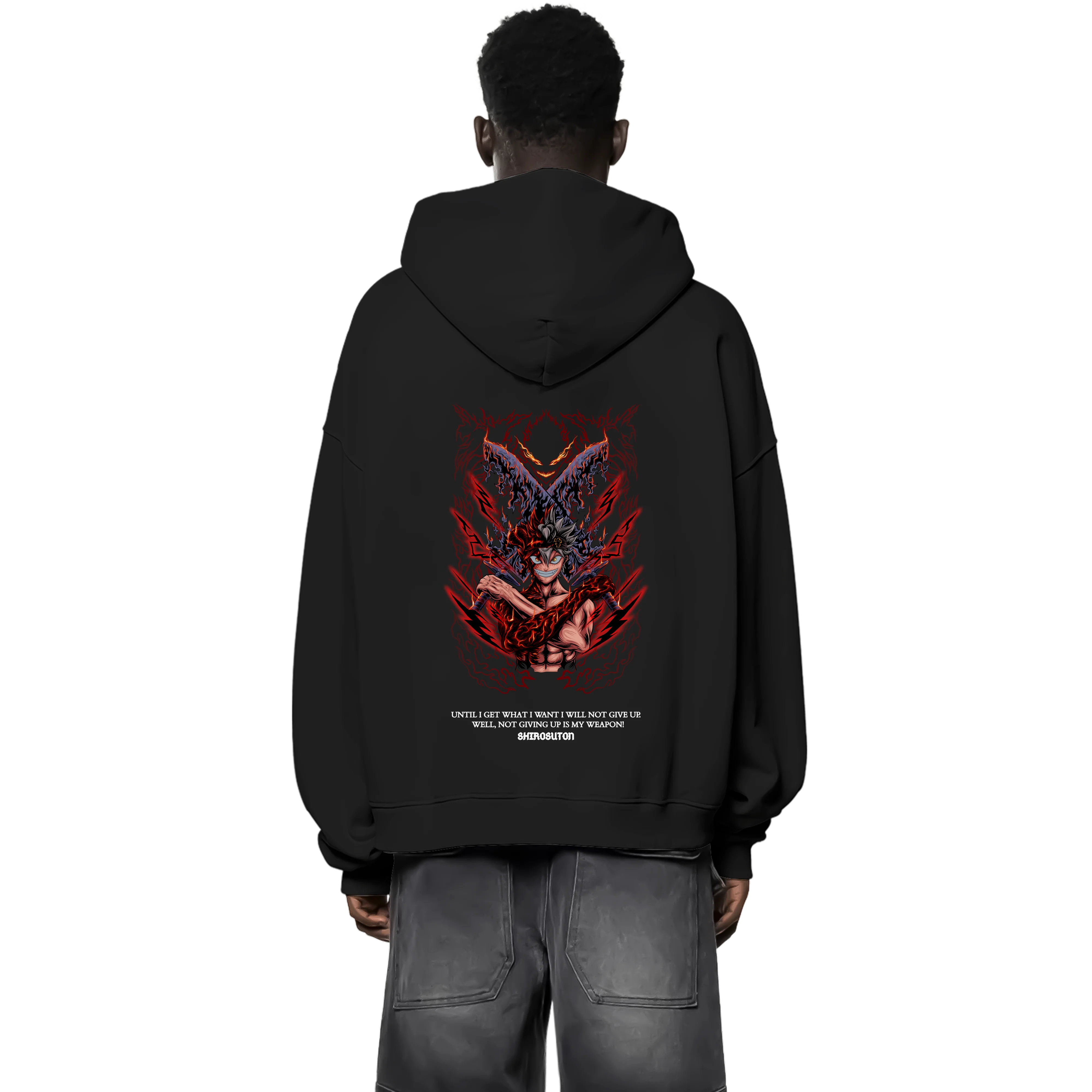 Black Clover Asta Magic Knight Zip Hoodie im Oversized-Stil – Hochwertiges Anime Merchandise für Streetwear Fans und Black Clover Liebhaber