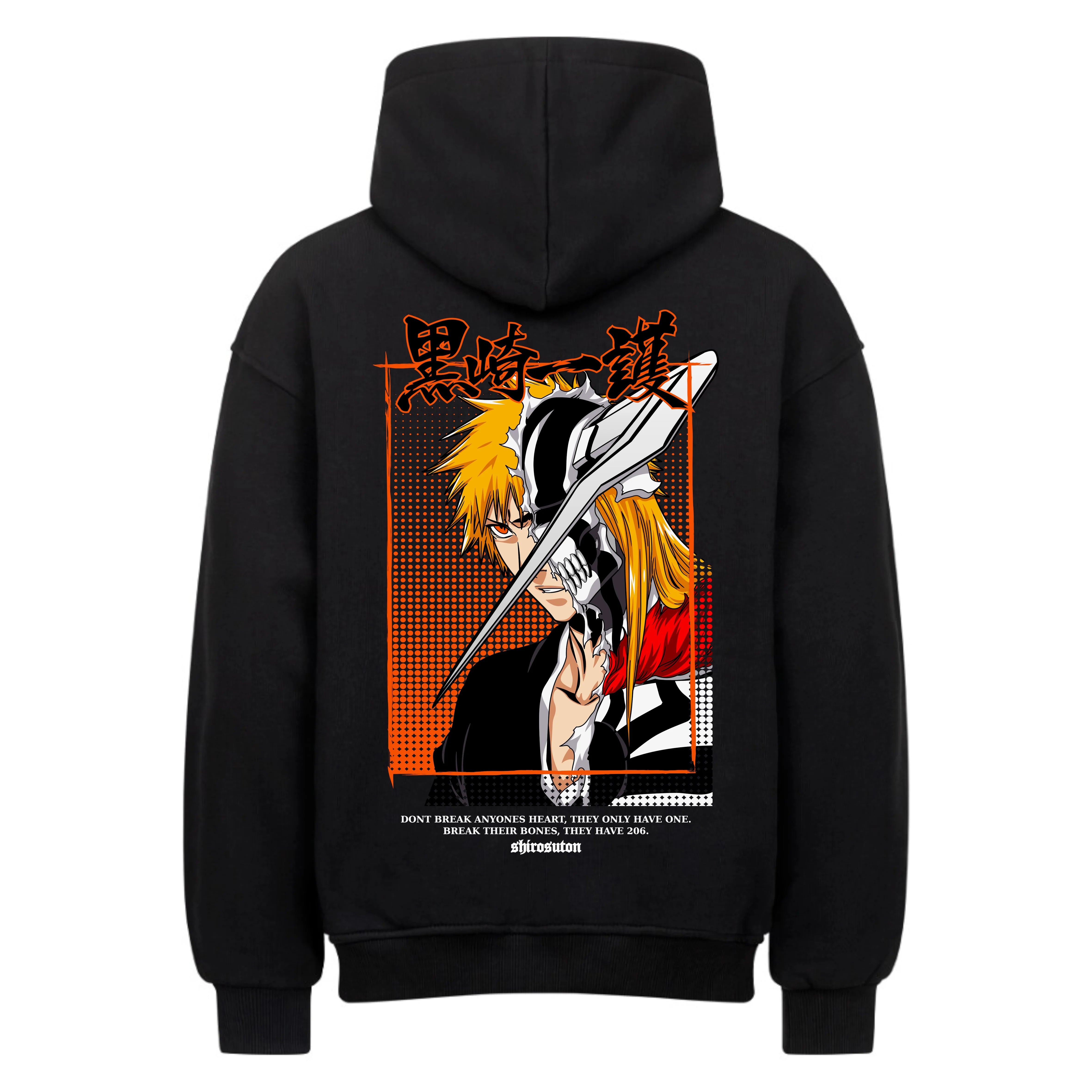 Bleach Ichigo Hoodie im Oversized-Stil – Hochwertiges Anime Merchandise für Streetwear Fans und Bleach Liebhaber.