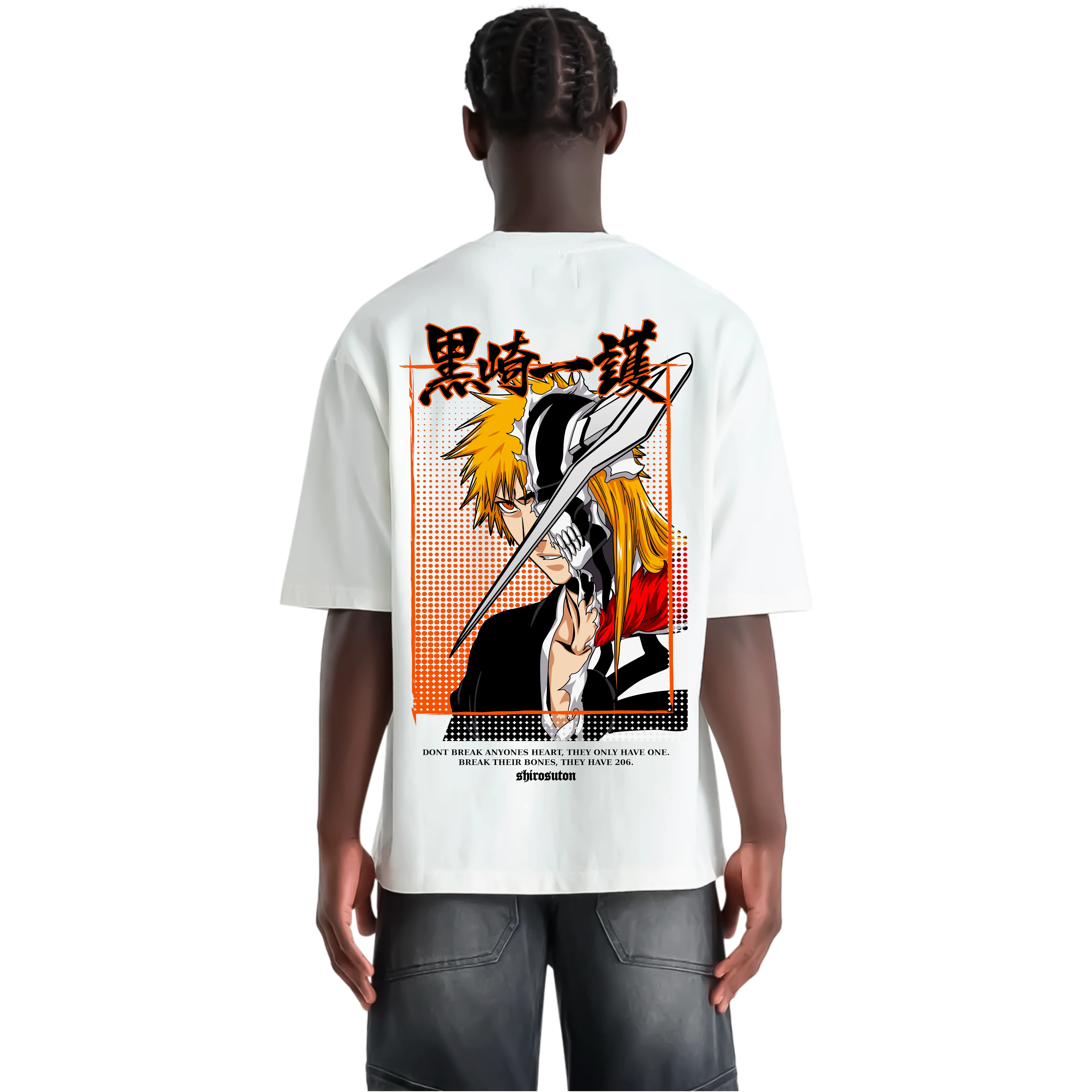 Bleach Ichigo T-Shirt im Oversized-Stil – Hochwertiges Anime Merchandise für Streetwear Fans und Bleach Liebhaber.