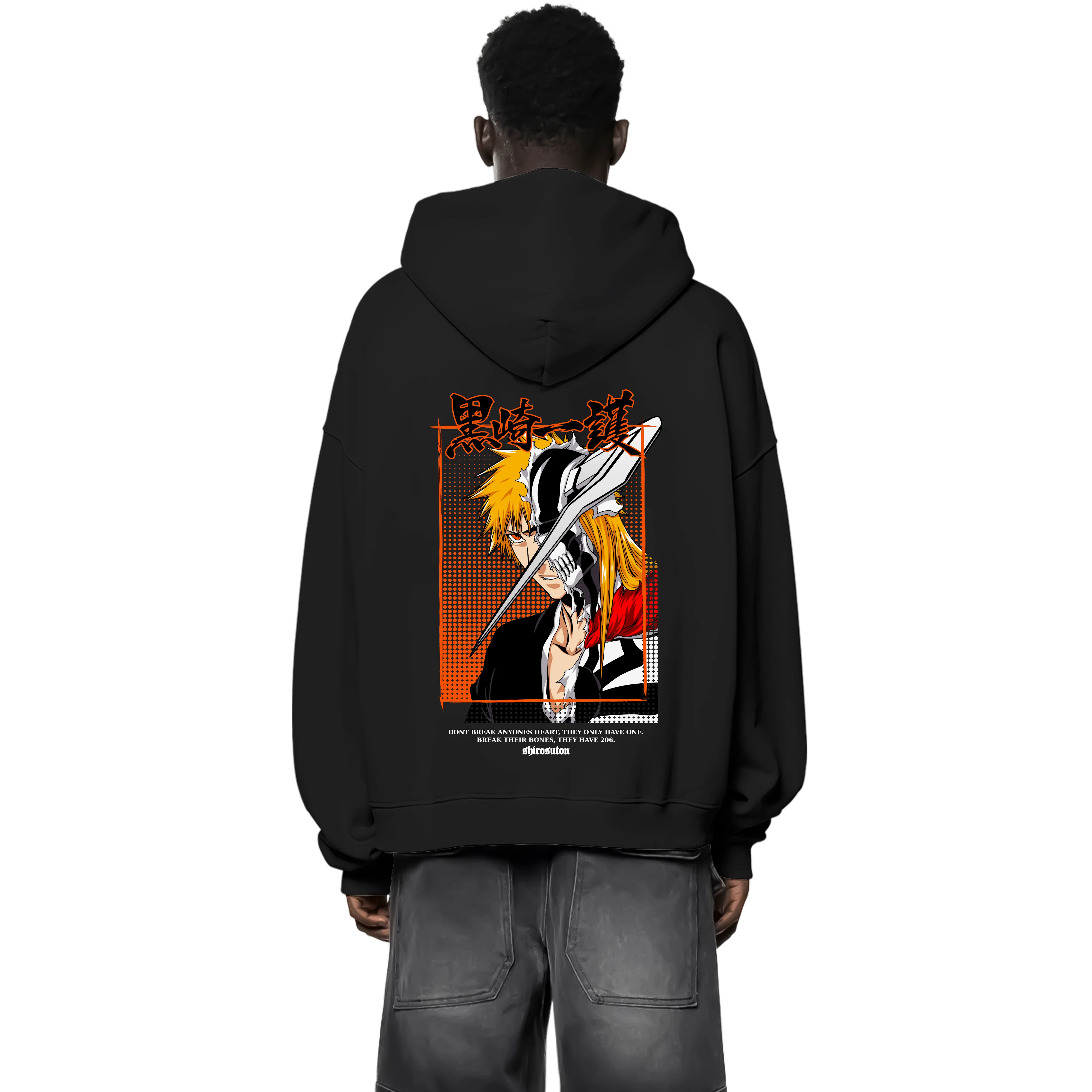 Bleach Ichigo Zip Hoodie im Oversized-Stil – Hochwertiges Anime Merchandise für Streetwear Fans und Bleach Liebhaber