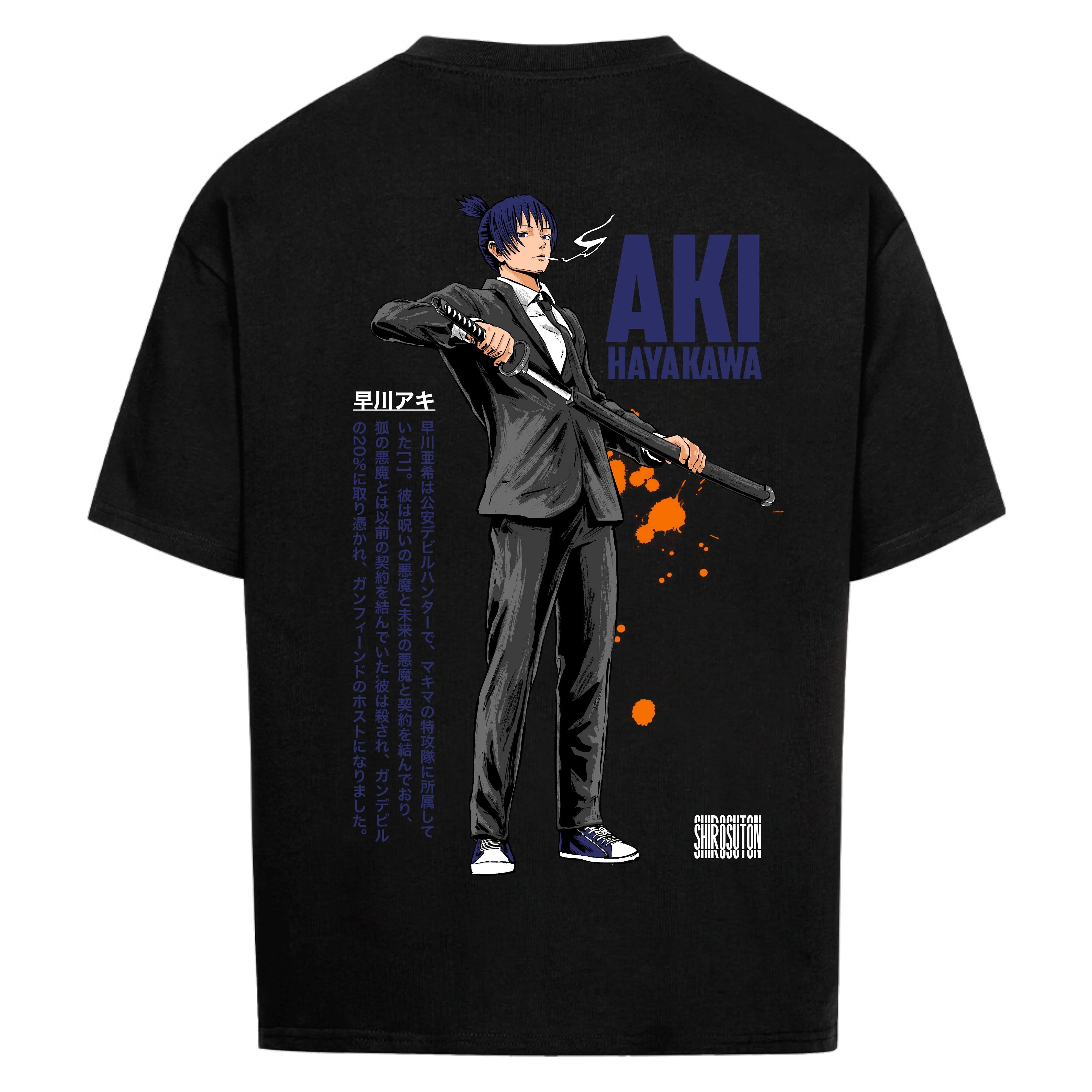 Chainsaw Man Aki Hayakawa T-Shirt im Oversized-Stil – Hochwertiges Anime Merchandise für Streetwear Fans und Chainsaw Man Liebhaber