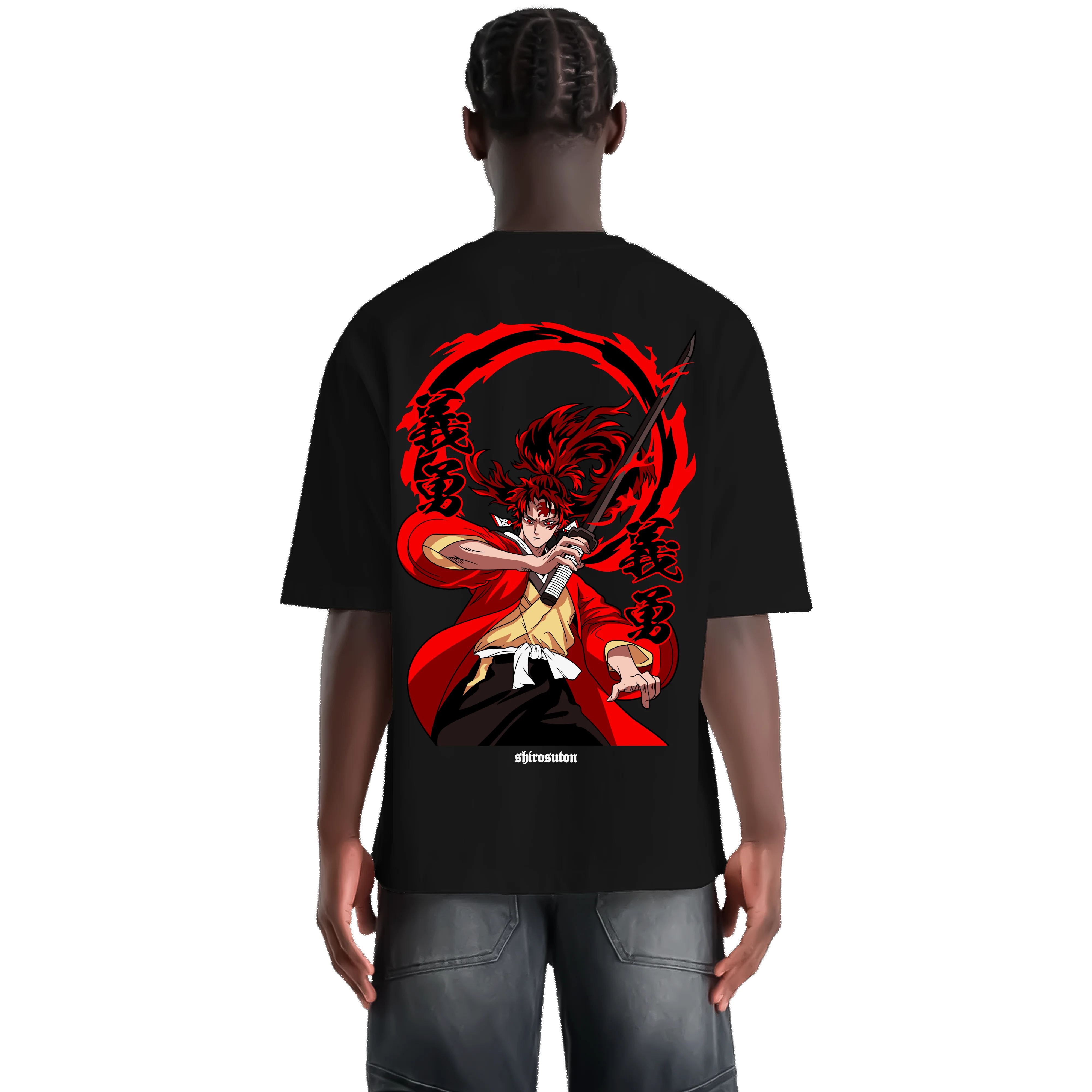 Demon Slayer Yoriichi Tshirt im Oversized-Stil – Hochwertiges Anime Merchandise für Streetwear Fans und Demon Slayer Liebhaber.