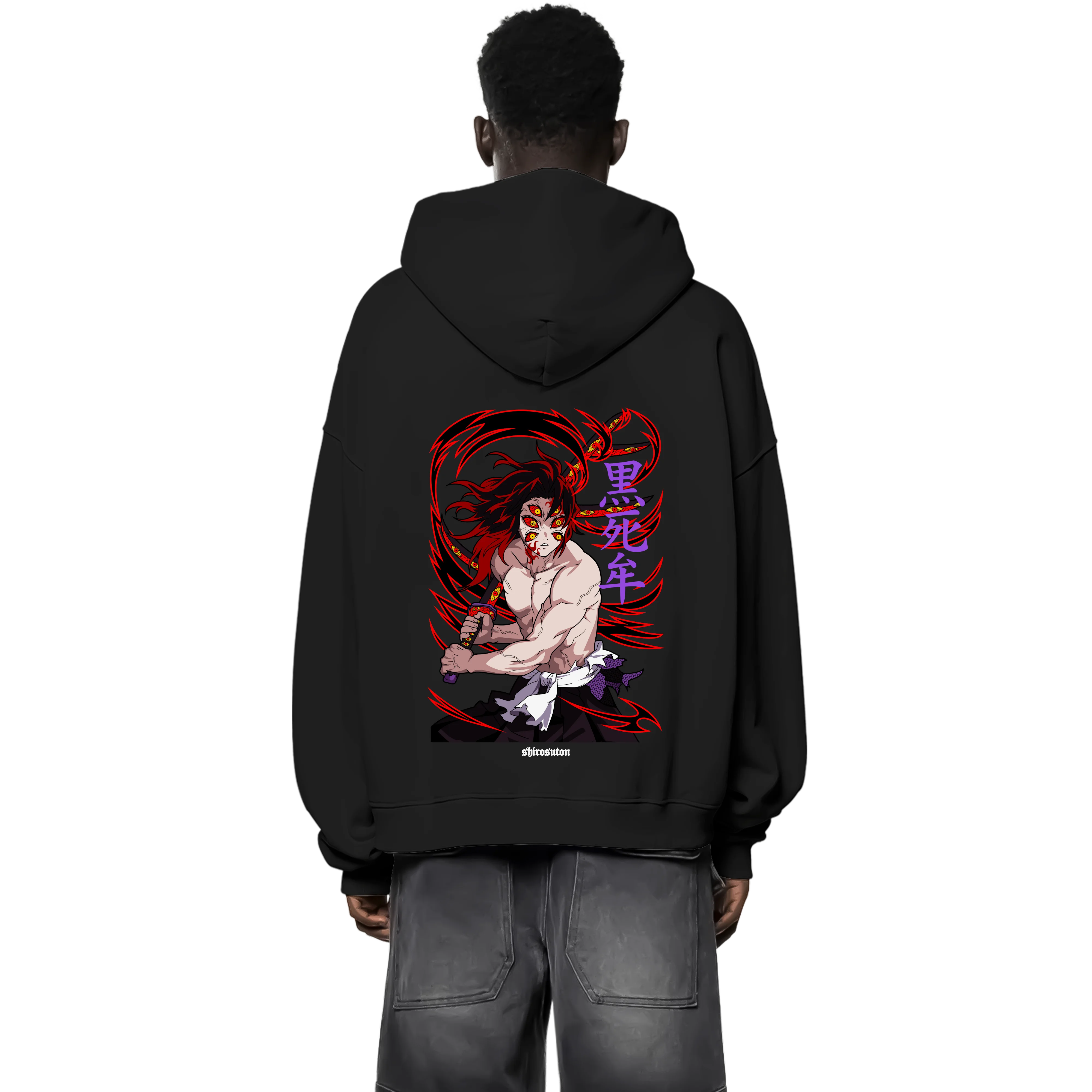 Demon Slayer Kokushibo Zip Hoodie im Oversized-Stil – Hochwertiges Anime Merchandise für Streetwear Fans und Demon Slayer Liebhaber