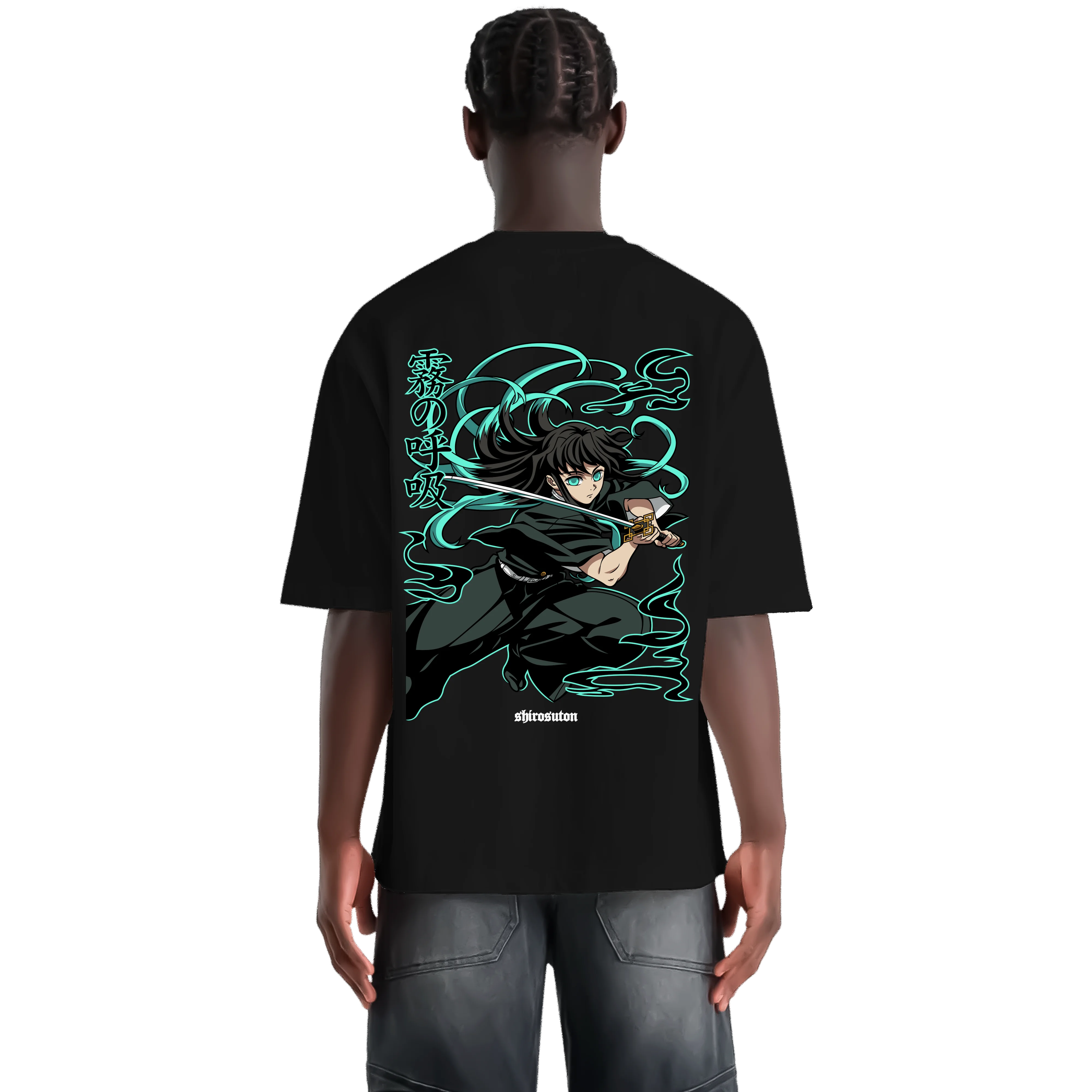 Demon Slayer Muichiro Tshirt im Oversized-Stil – Hochwertiges Anime Merchandise für Streetwear Fans und Demon Slayer Liebhaber.