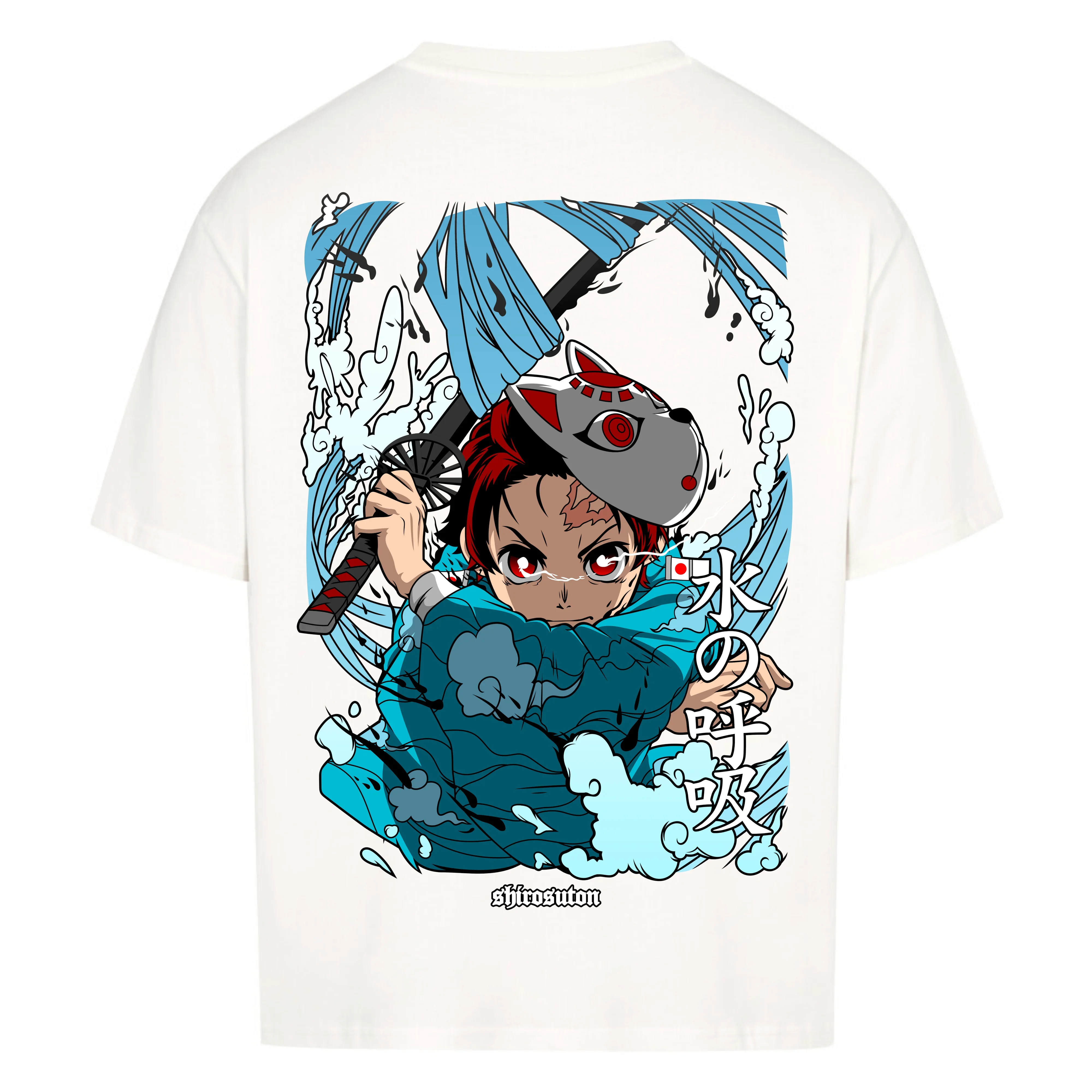 Demon Slayer Tanjiro Tshirt im Oversized-Stil – Hochwertiges Anime Merchandise für Streetwear Fans und Demon Slayer Liebhaber.