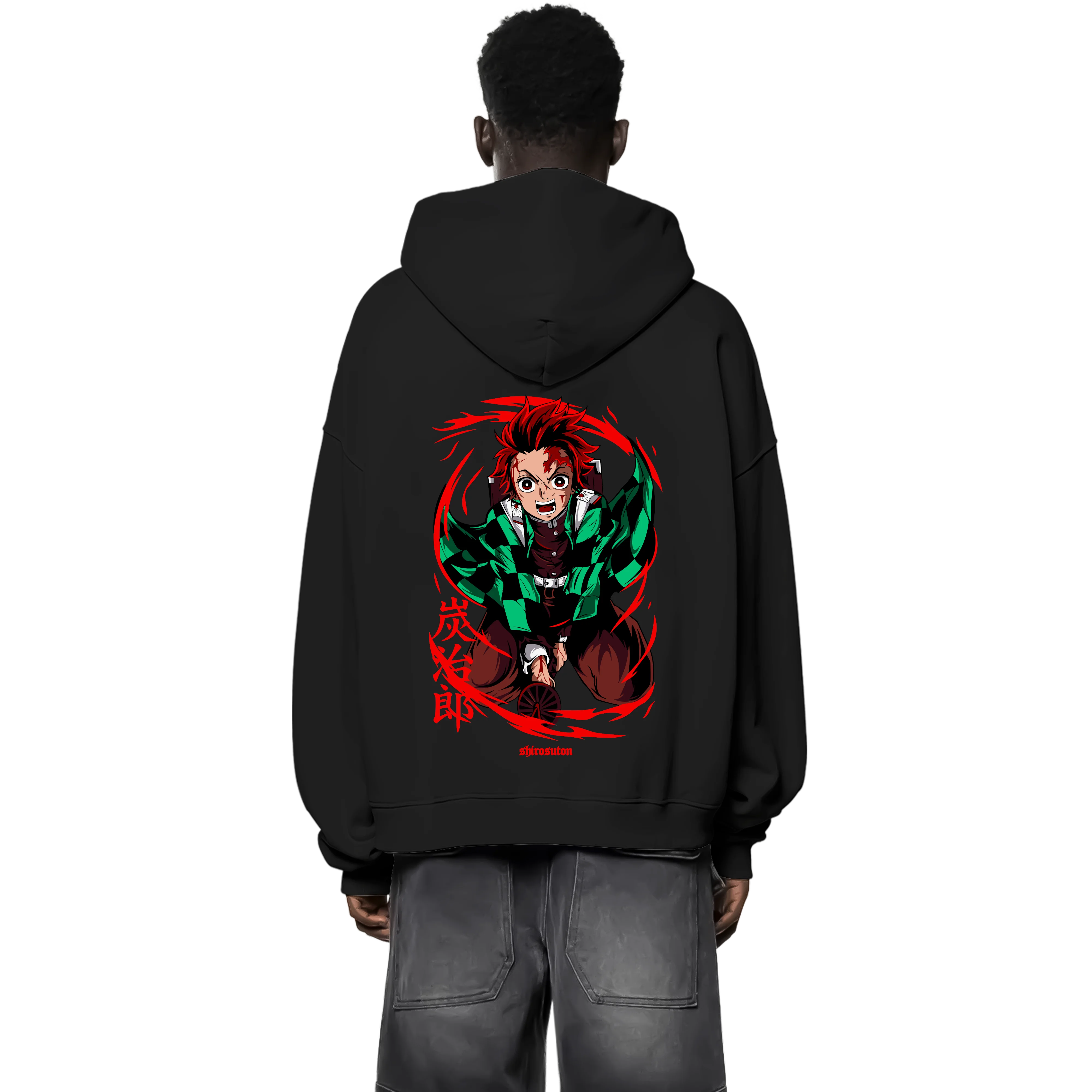 Demon Slayer Tanjiro Zip Hoodie im Oversized-Stil – Hochwertiges Anime Merchandise für Streetwear Fans und Demon Slayer Liebhaber