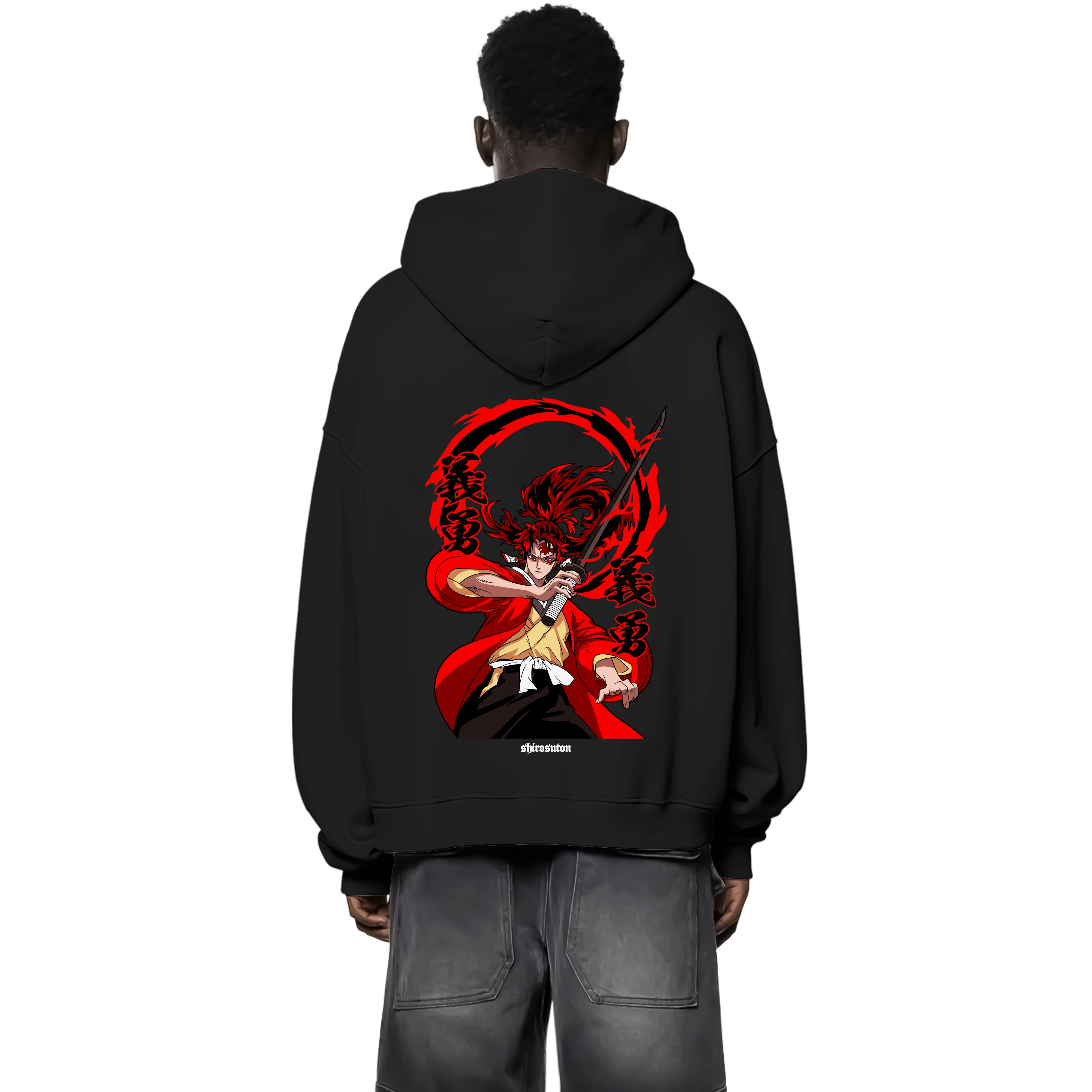 Demon Slayer Yoriichi Zip Hoodie im Oversized-Stil – Hochwertiges Anime Merchandise für Streetwear Fans und Demon Slayer Liebhaber