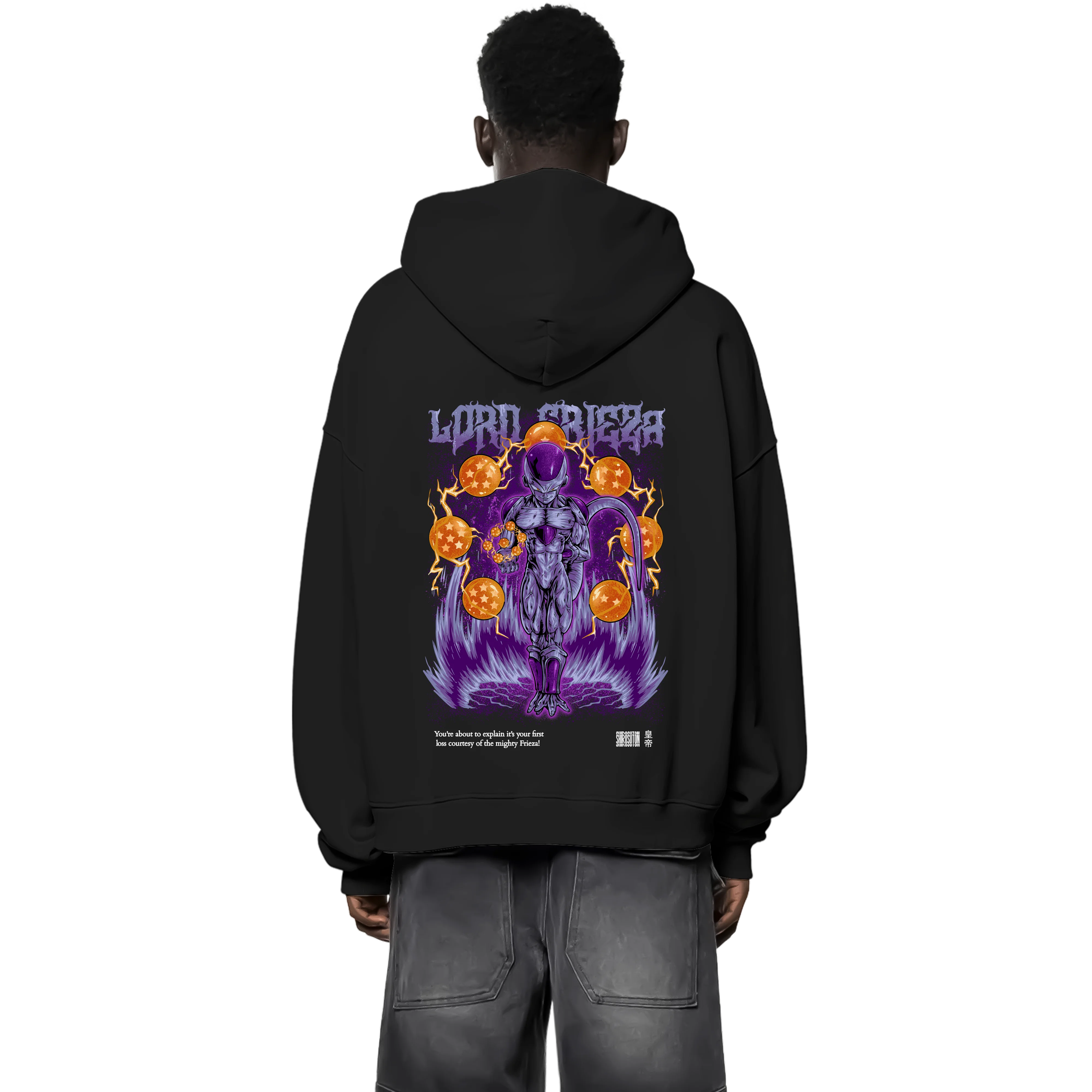 Dragon Ball Frieza Zip Hoodie im Oversized-Stil – Hochwertiges Anime Merchandise für Streetwear Fans und Dragon Ball Liebhaber.