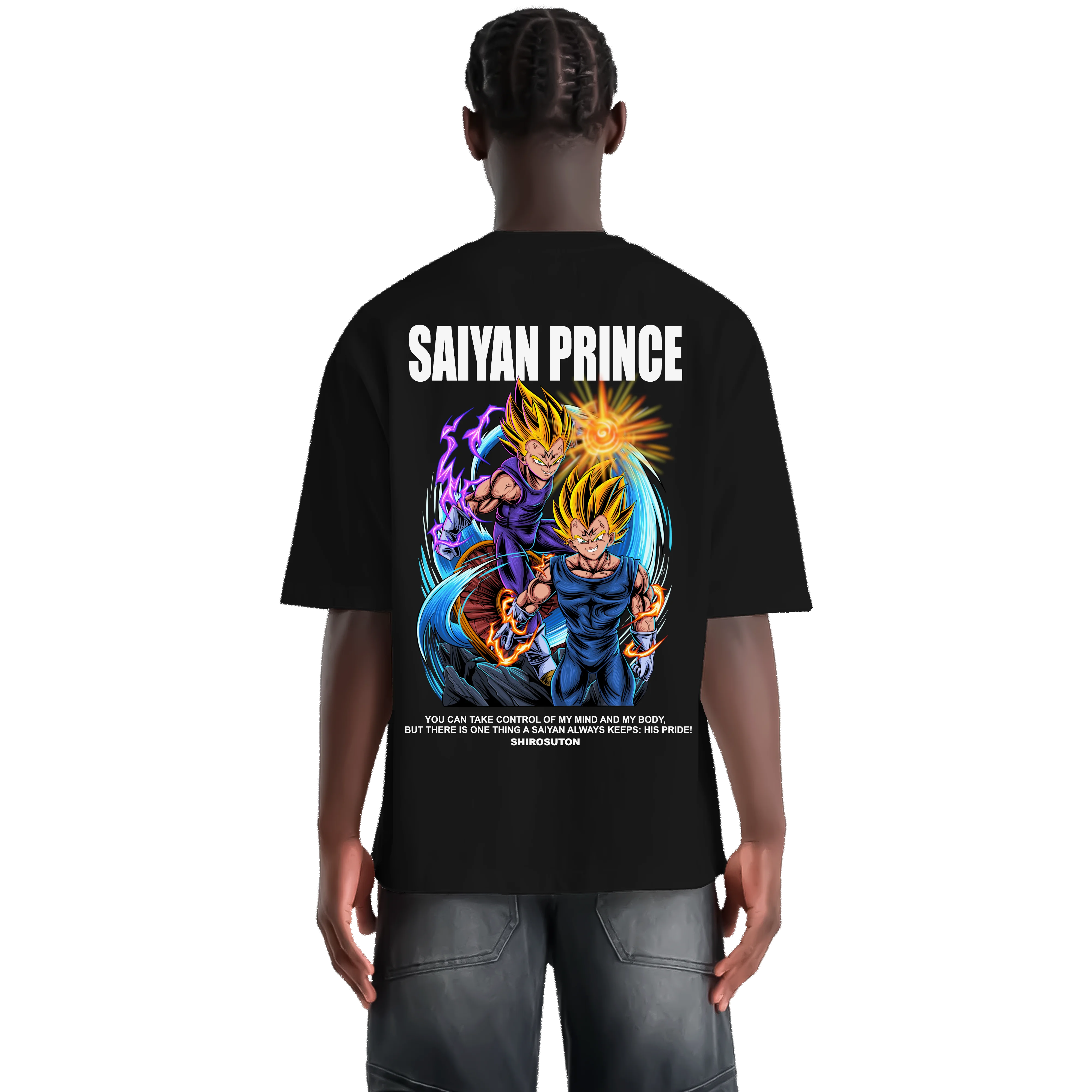 Dragon Ball Vegeta T-Shirt im Oversized-Stil – Hochwertiges Anime Merchandise für Streetwear Fans und Dragon Ball Liebhaber.