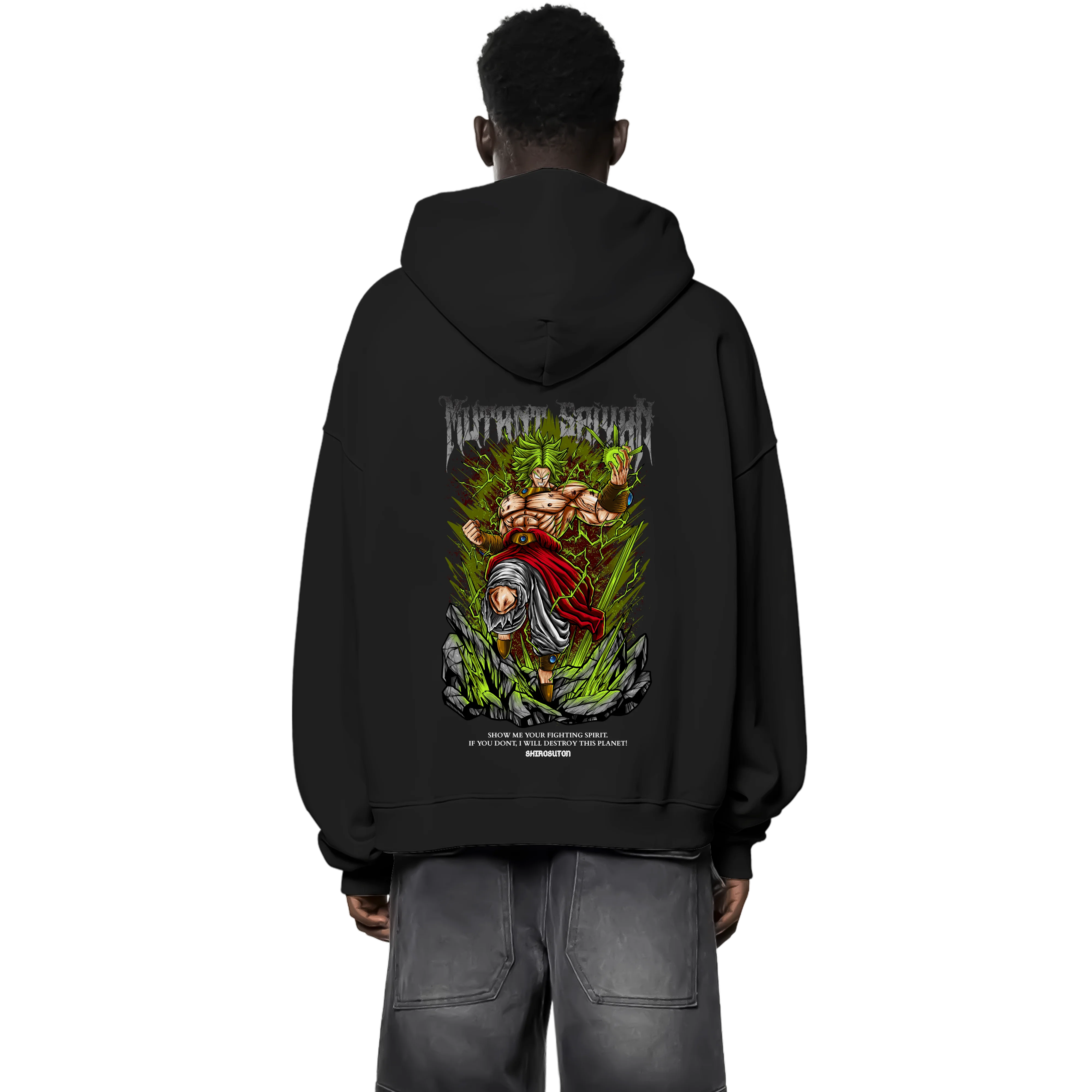 Dragon Ball Broly Mutant Saiyan Zip Hoodie im Oversized-Stil – Hochwertiges Anime Merchandise für Streetwear Fans und Dragon Ball Liebhaber