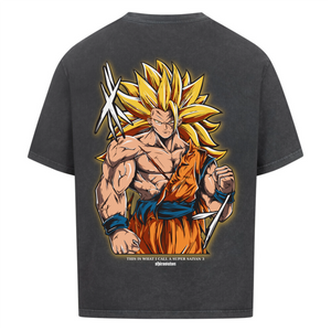 Dragon Ball Goku Super Saiyan 3 Tshirt im Oversized-Stil – Hochwertiges Anime Merchandise für Streetwear Fans und Dragon Ball Liebhaber.