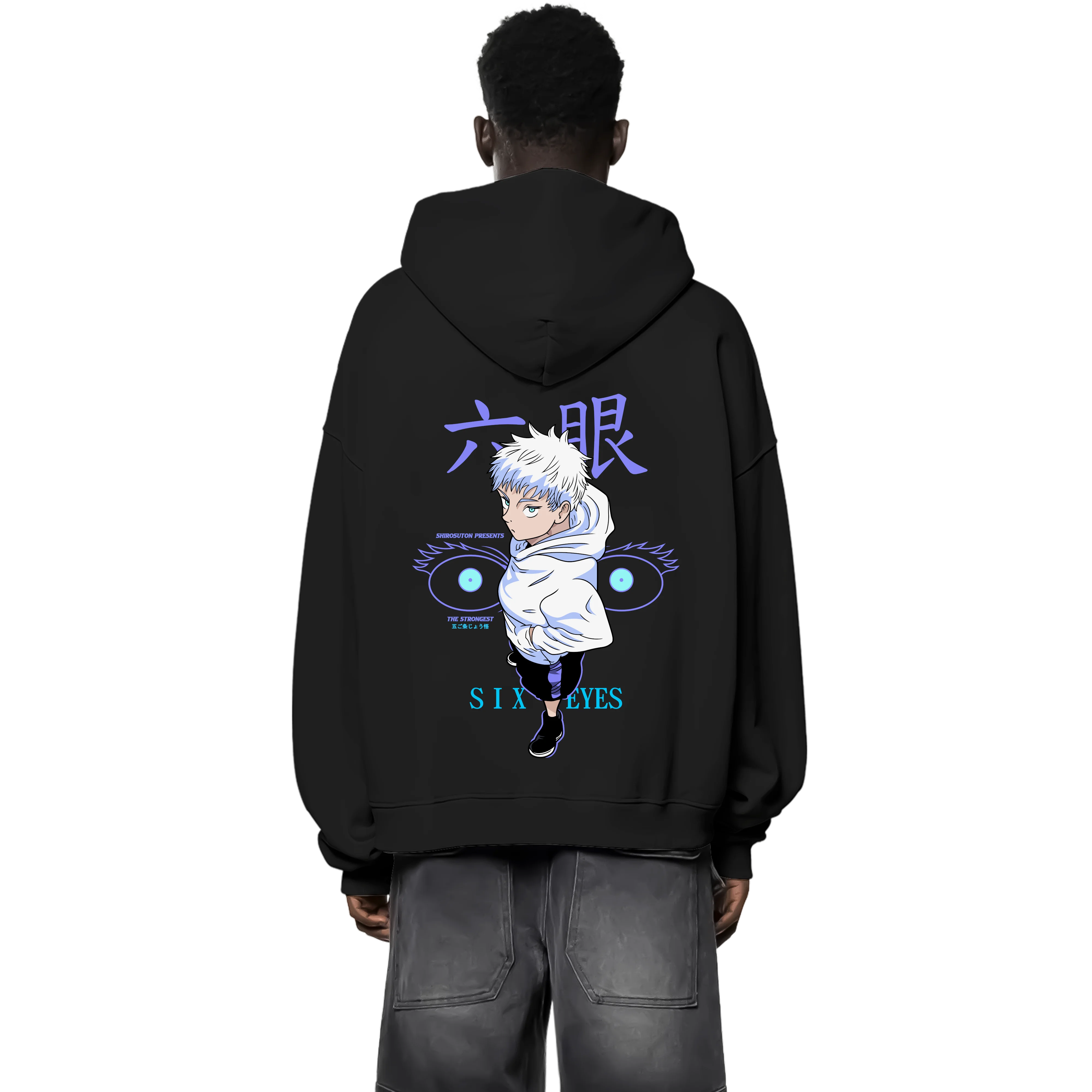 Jujutsu Kaisen Gojo Zip Hoodie im Oversized-Stil – Hochwertiges Anime Merchandise für Streetwear Fans und Jujutsu Kaisen Liebhaber