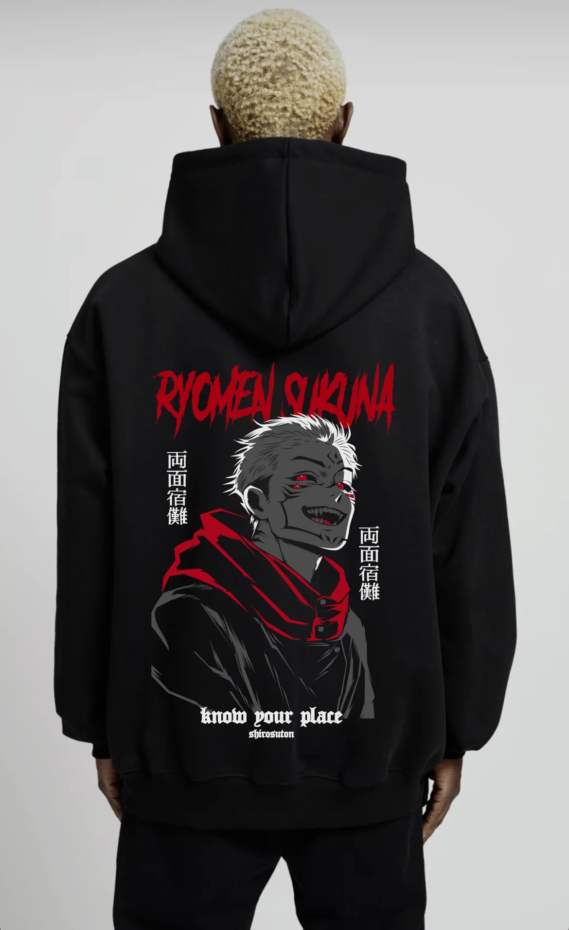 Jujutsu Kaisen Ryomen Sukuna Hoodie im Oversized-Stil – Hochwertiges Anime Merchandise für Streetwear Fans und Jujutsu Kaisen Liebhaber.