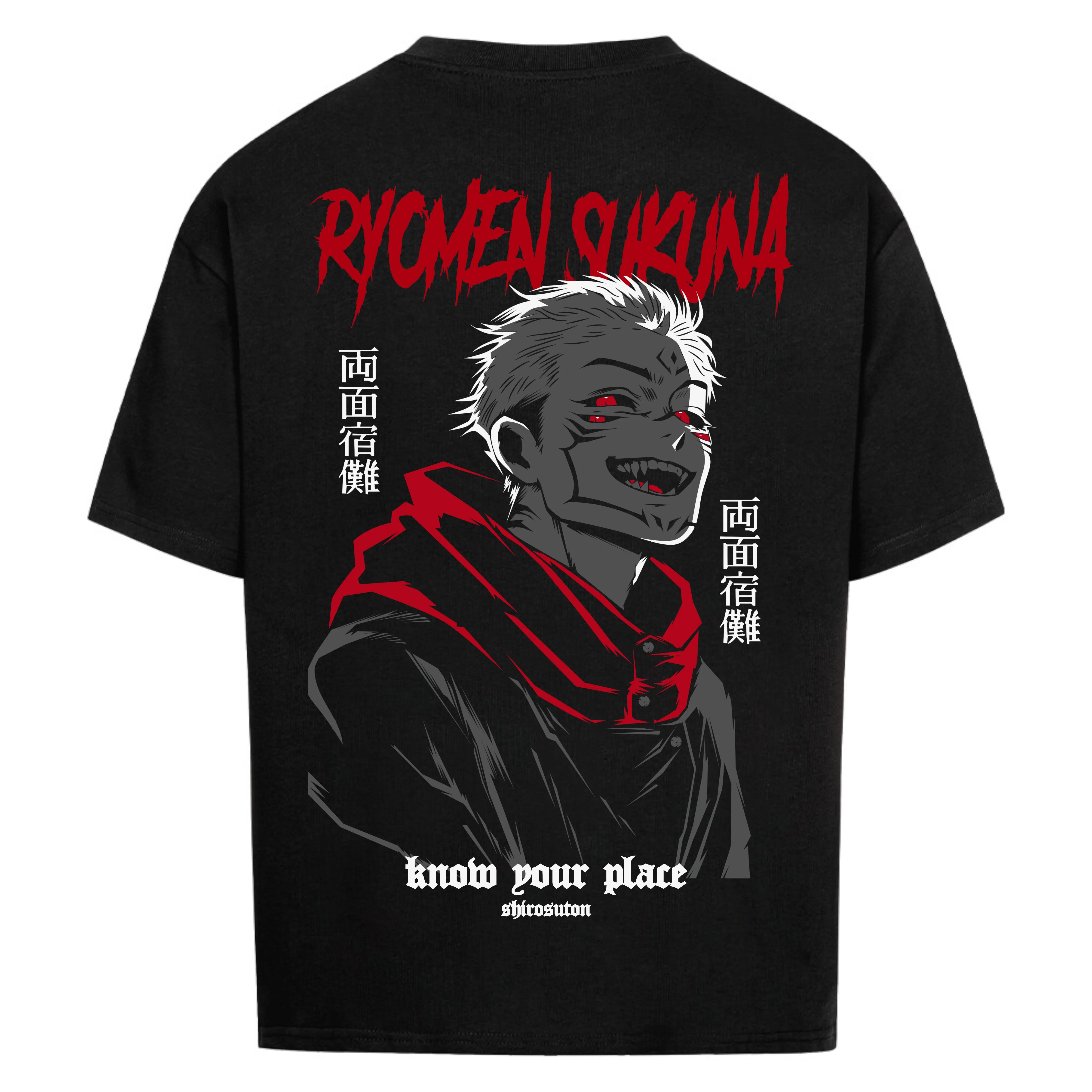 Jujutsu Kaisen Sukuna T-Shirt im Oversized-Stil – Hochwertiges Anime Merchandise für Streetwear Fans und Jujutsu Kaisen Liebhaber.