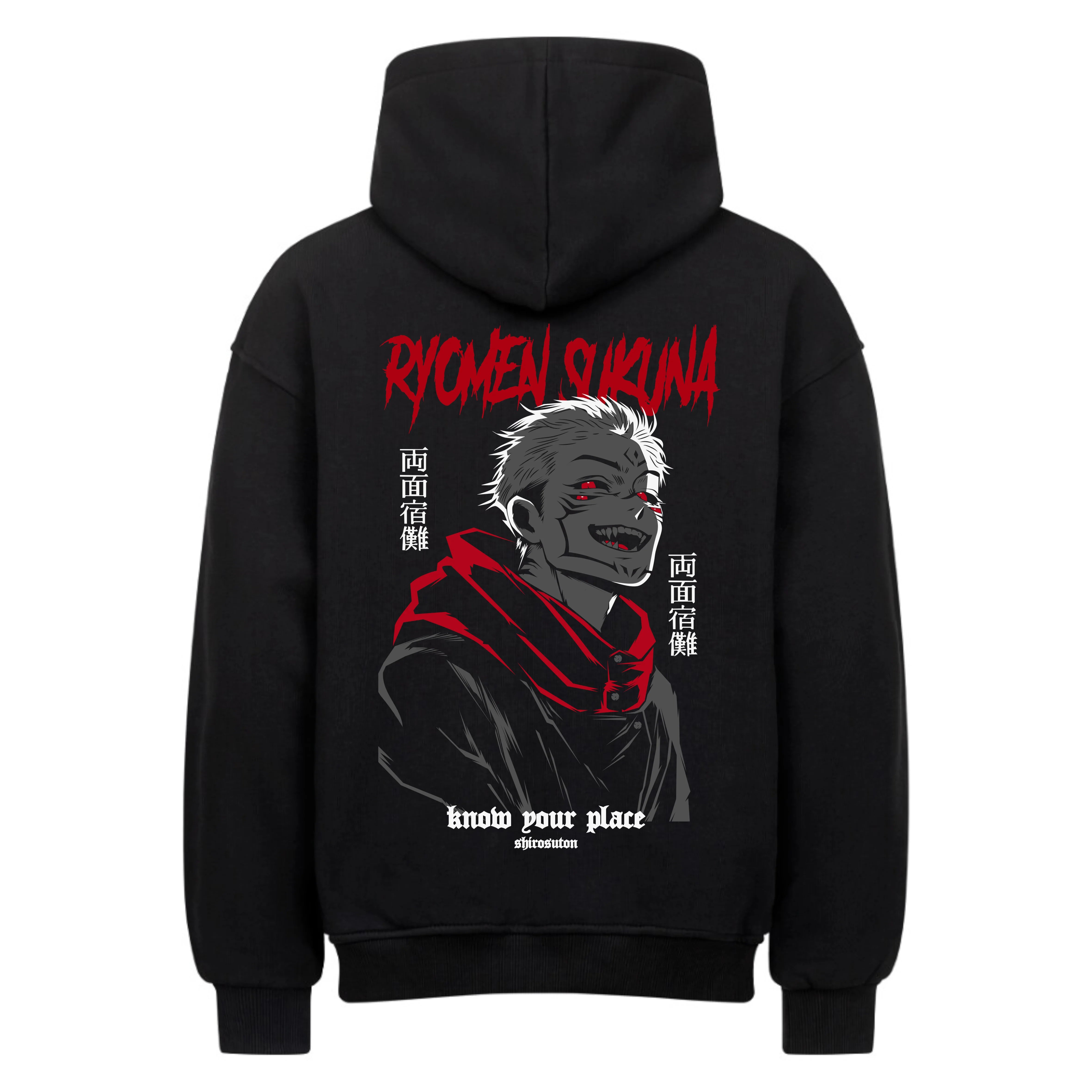 Jujutsu Kaisen Ryomen Sukuna Hoodie im Oversized-Stil – Hochwertiges Anime Merchandise für Streetwear Fans und Jujutsu Kaisen Liebhaber.