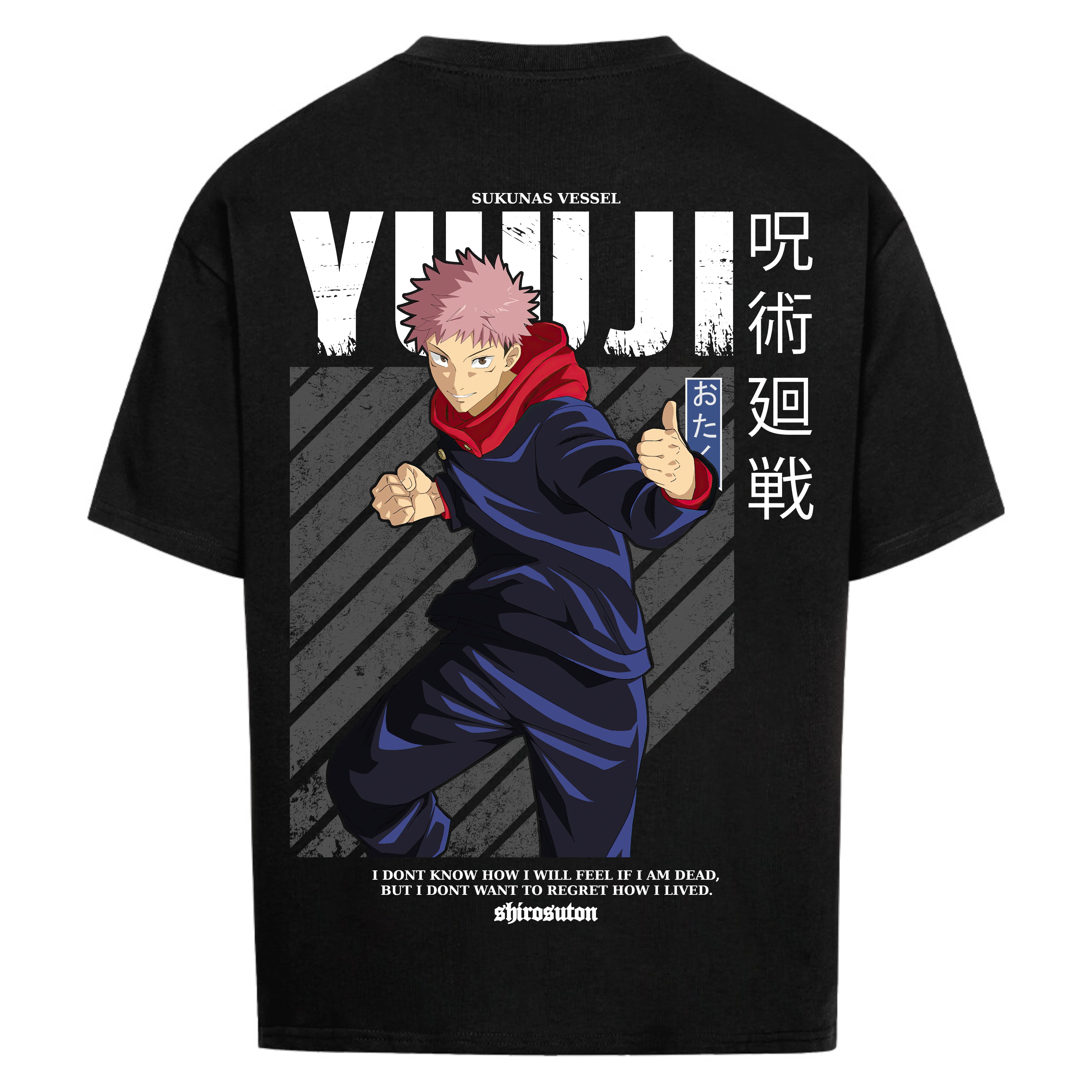 Yuji Itadori T-Shirt im Oversized-Stil – Hochwertiges Anime Merchandise für Streetwear Fans und Jujutsu Kaisen Liebhaber.