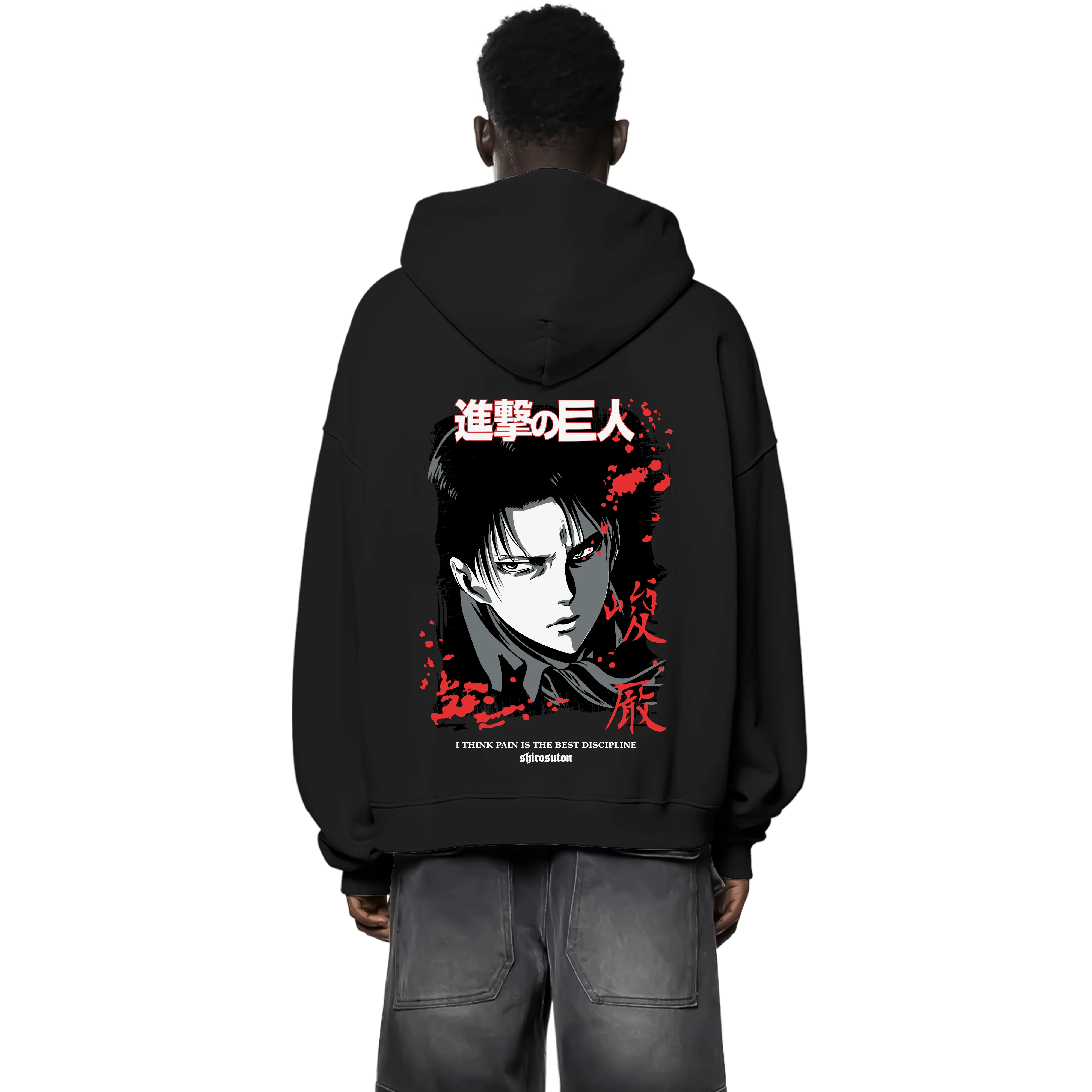 Attack on Titan Levi Zip Hoodie im Oversized-Stil – Hochwertiges Anime Merchandise für Streetwear Fans und aot Liebhaber