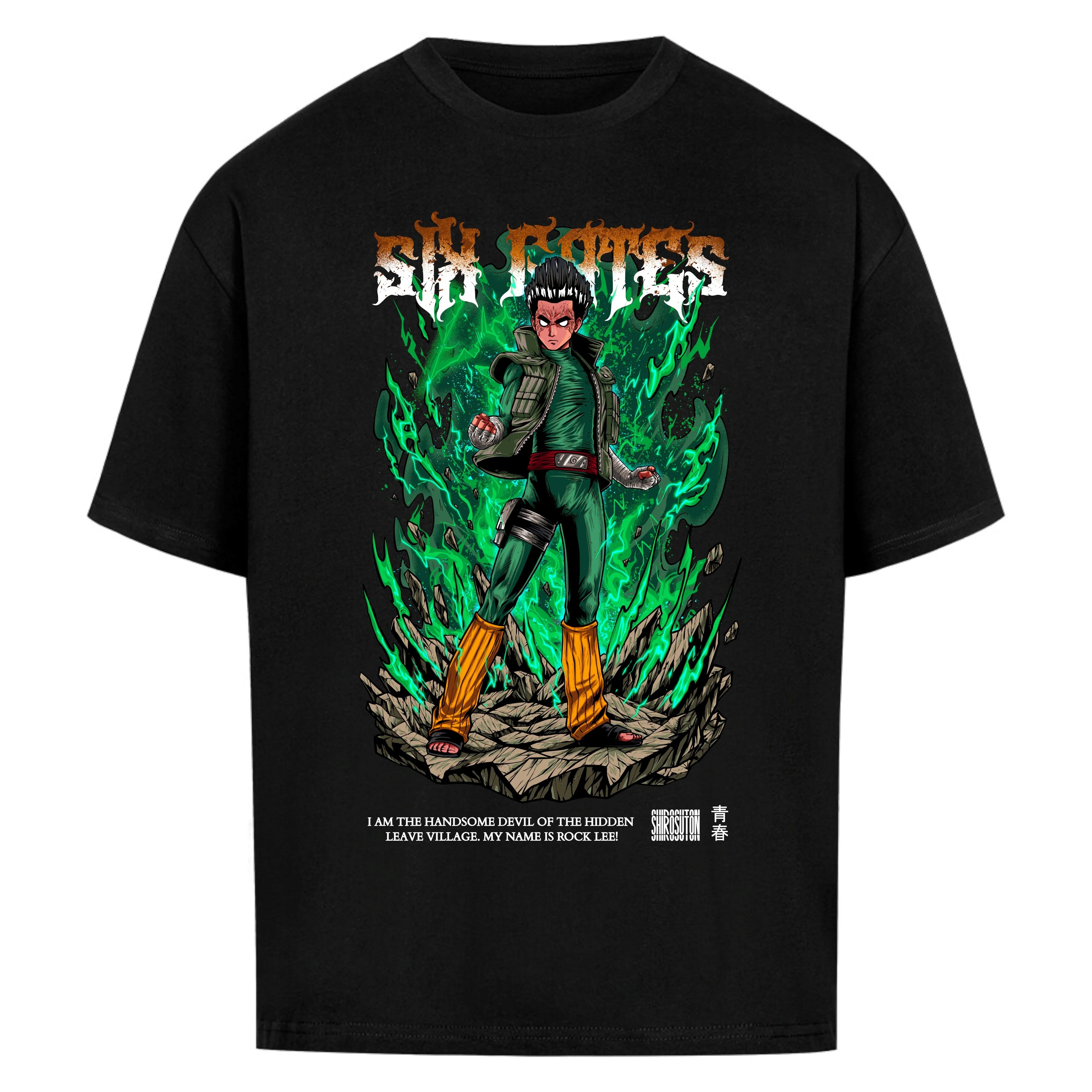 Naruto Rock Lee T-Shirt im Oversized-Stil – Hochwertiges Anime Merchandise für Streetwear Fans und NarutoLiebhaber.