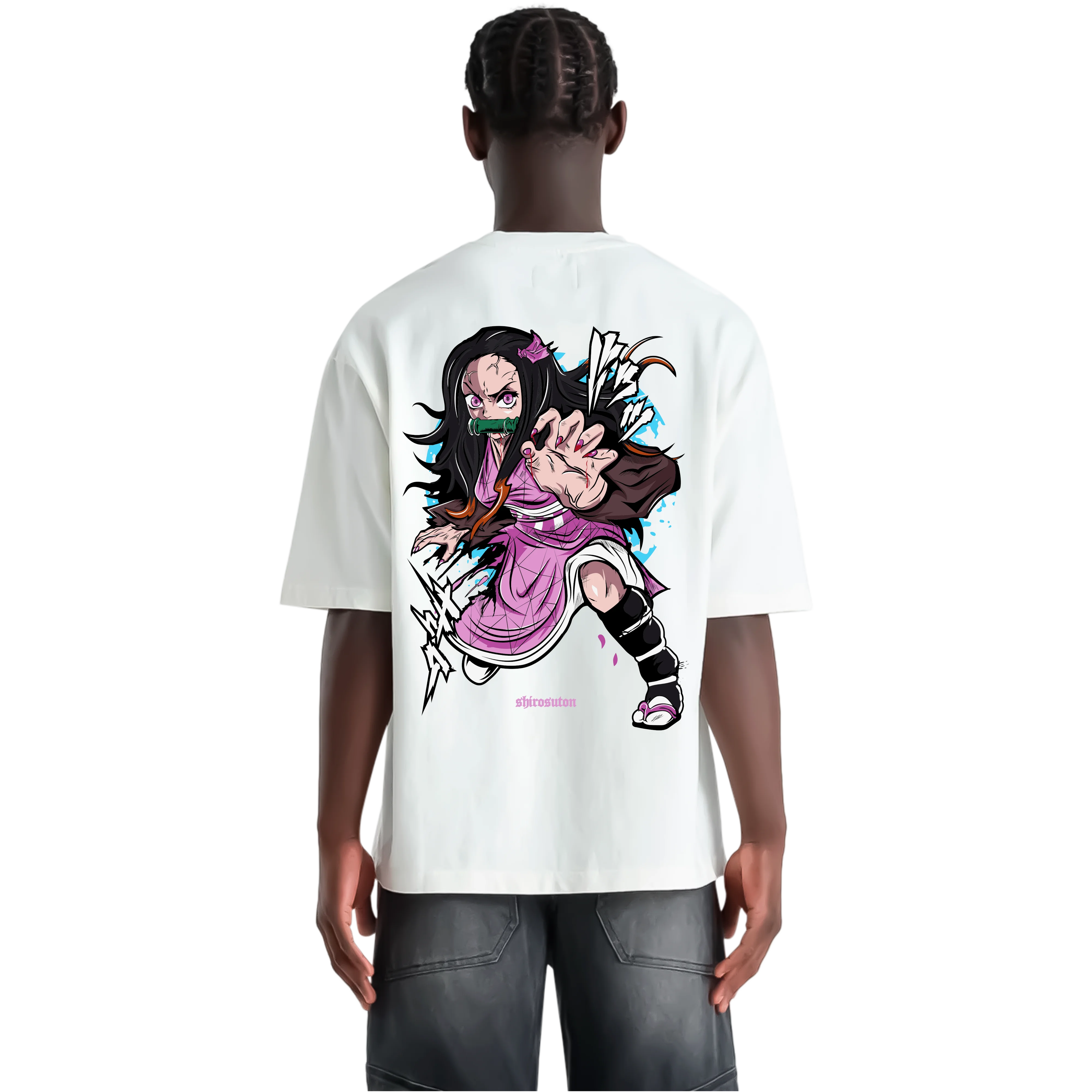 Demon Slayer Nezuko Tshirt im Oversized-Stil – Hochwertiges Anime Merchandise für Streetwear Fans und Demon Slayer Liebhaber.