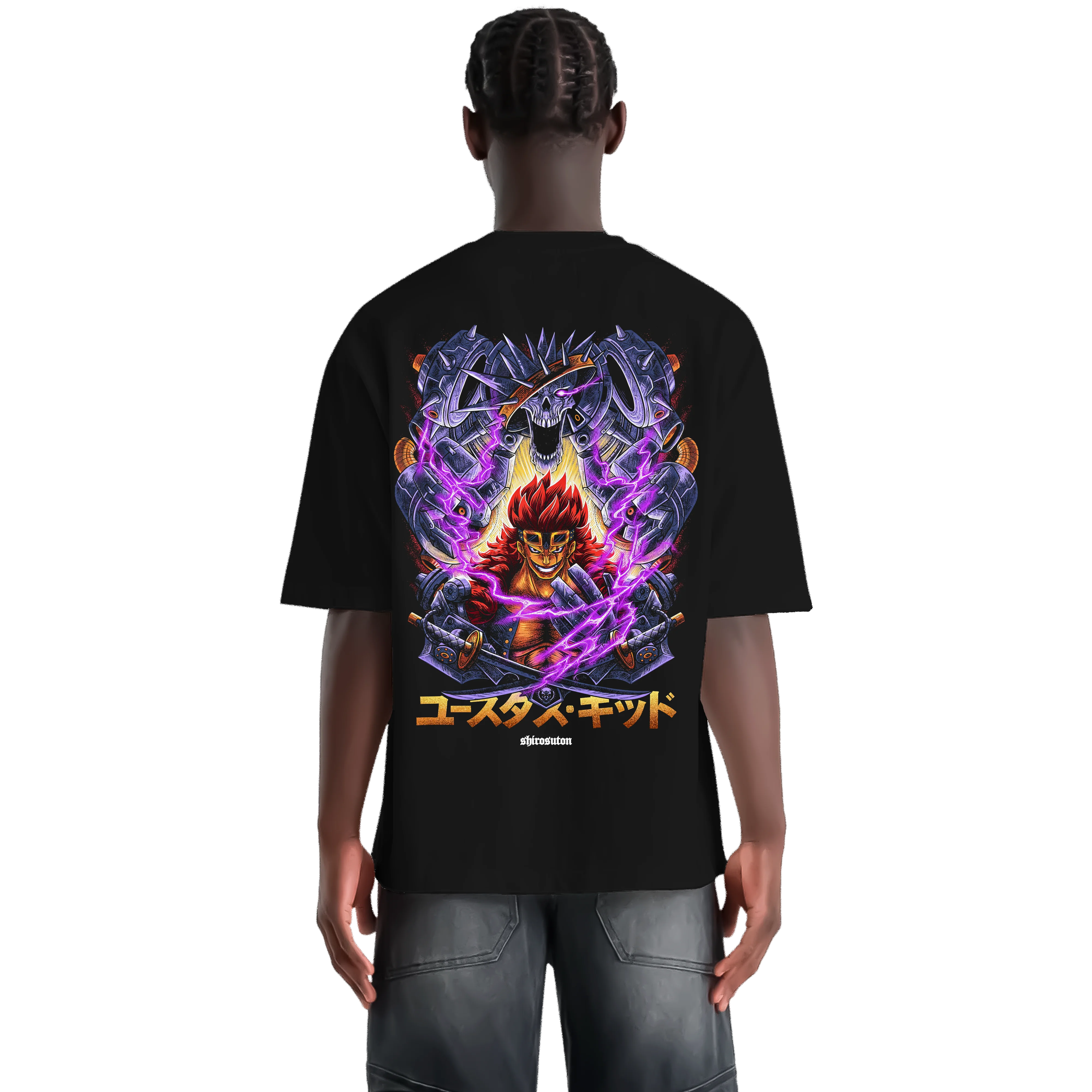 One Piece Eustass Kid T-Shirt im Oversized-Stil – Hochwertiges Anime Merchandise für Streetwear Fans und One Piece Liebhaber.