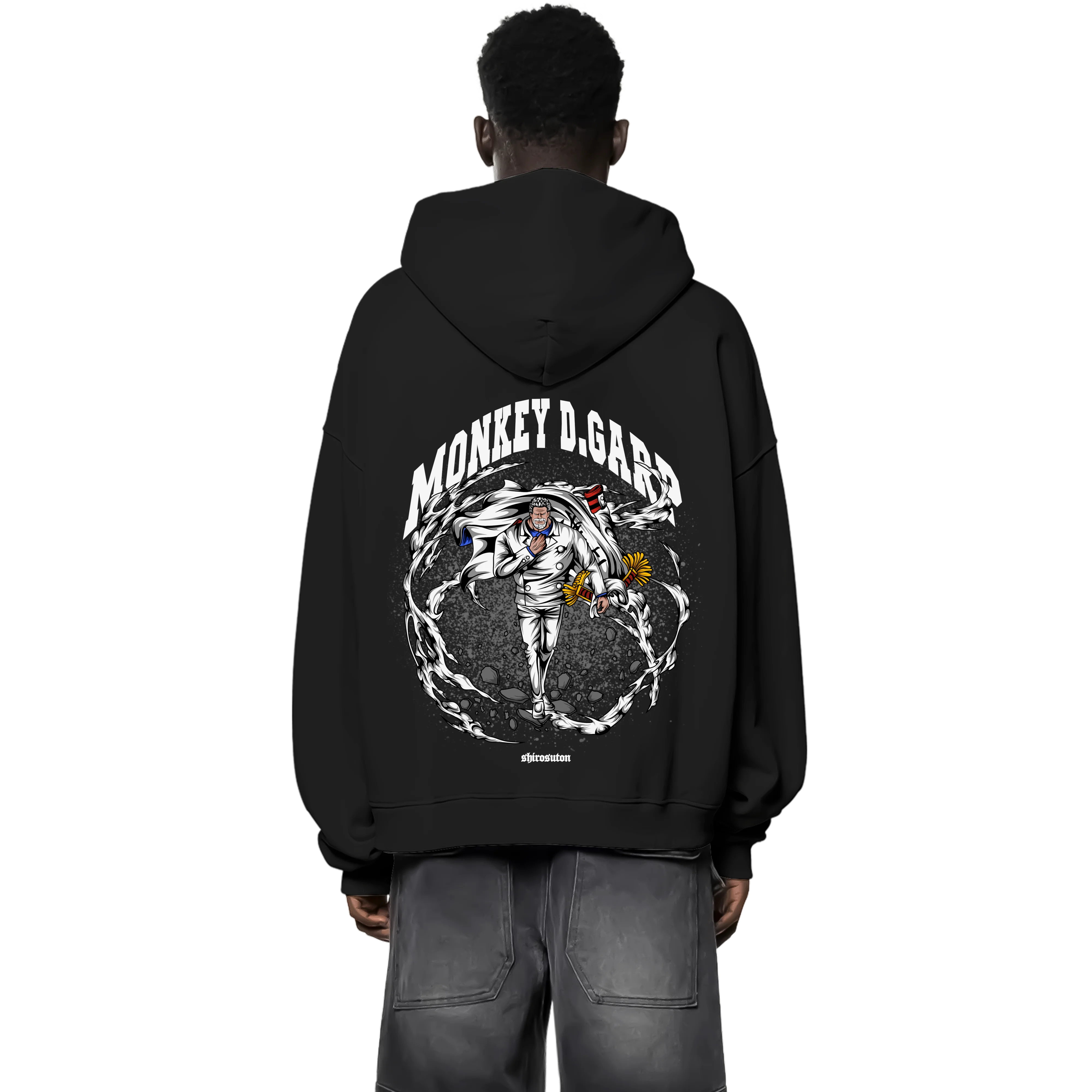 One Piece Garp Zip Hoodie im Oversized-Stil – Hochwertiges Anime Merchandise für Streetwear Fans und One Piece Liebhaber