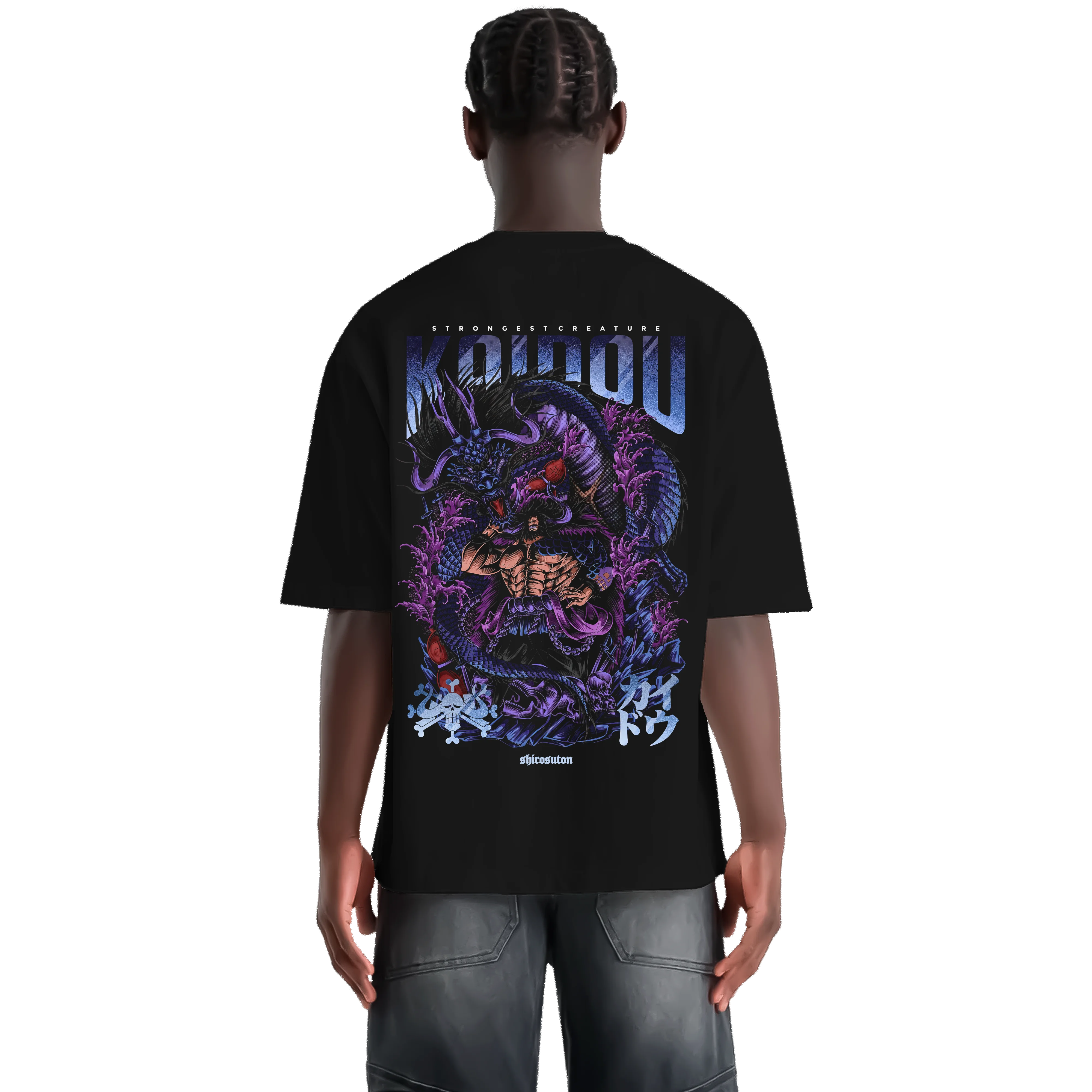 One Piece Kaido T-Shirt im Oversized-Stil – Hochwertiges Anime Merchandise für Streetwear Fans und One Piece Liebhaber.