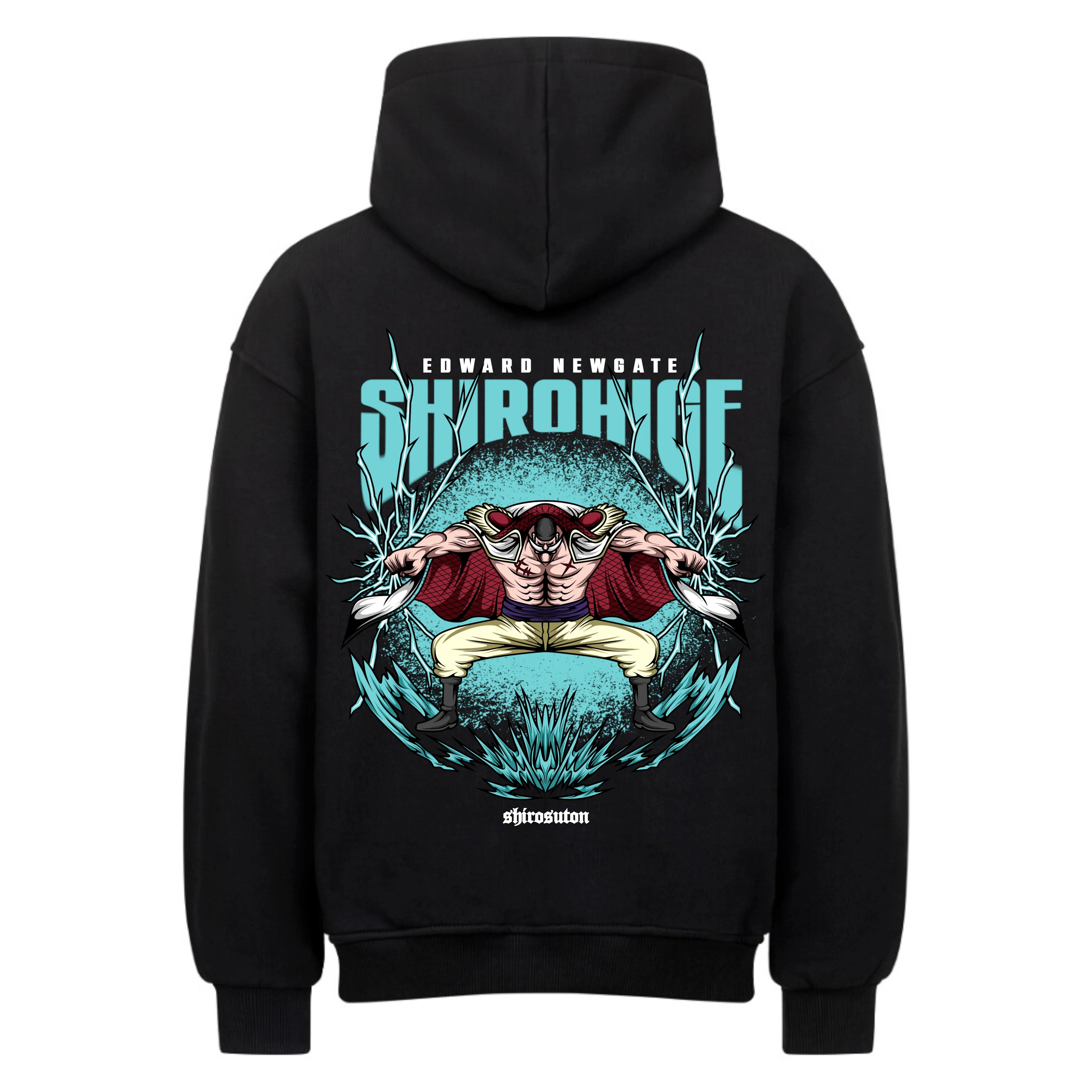 One Piece Whitebeard Hoodie im Oversized-Stil – Hochwertiges Anime Merchandise für Streetwear Fans und One Piece Liebhaber.