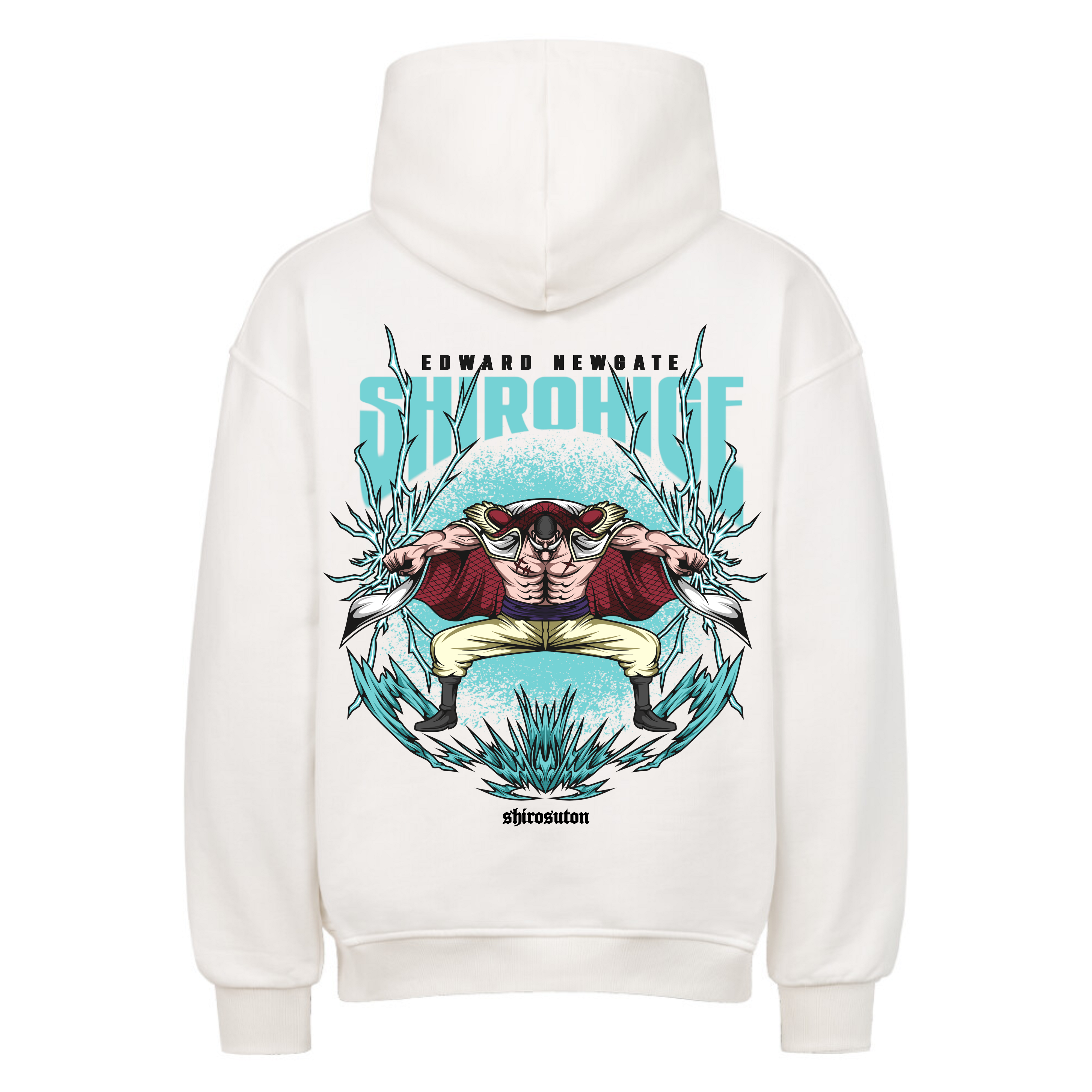 One Piece Whitebeard Hoodie im Oversized-Stil – Hochwertiges Anime Merchandise für Streetwear Fans und One Piece Liebhaber.