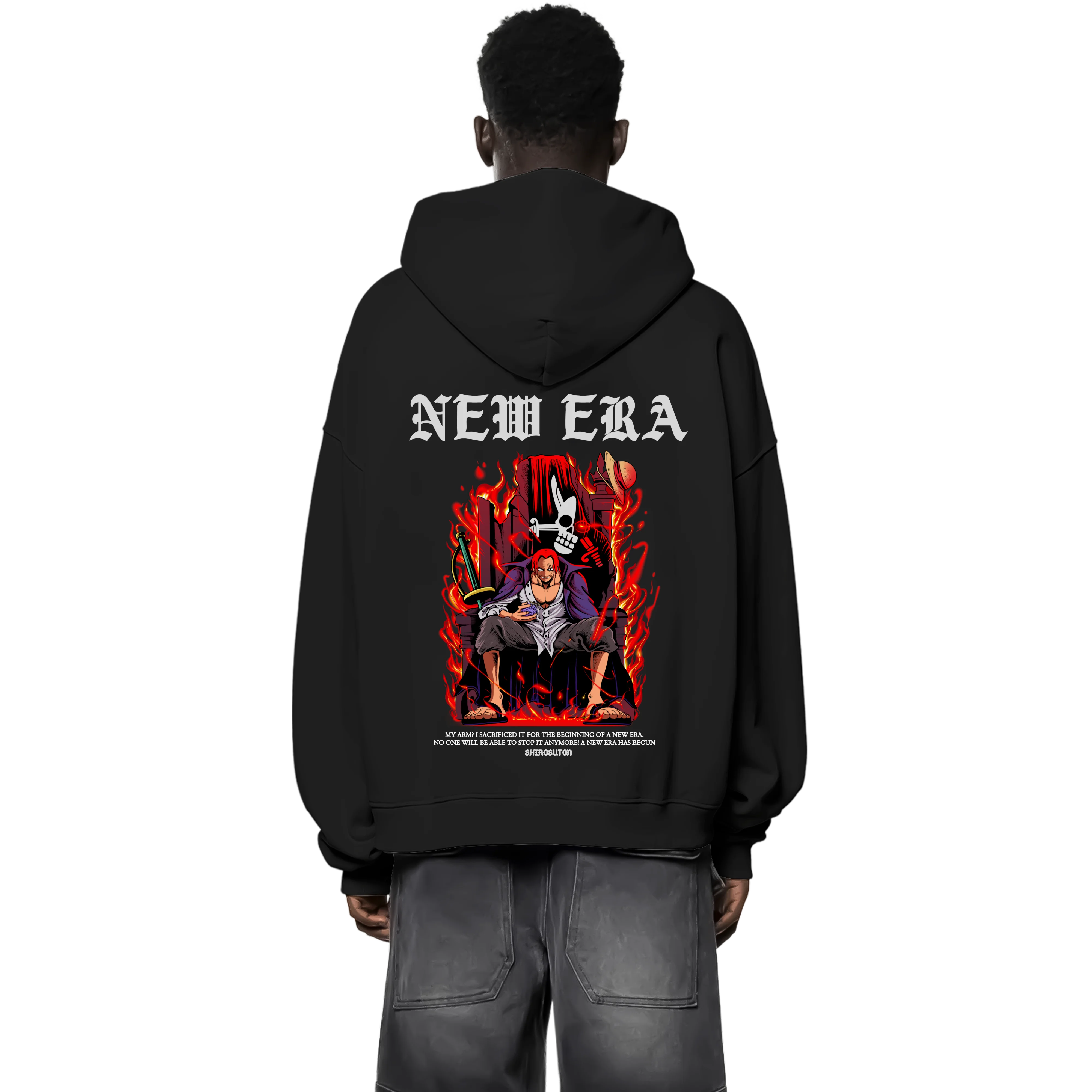 One Piece Shanks Zip Hoodie im Oversized-Stil – Hochwertiges Anime Merchandise für Streetwear Fans und One Piece Liebhaber