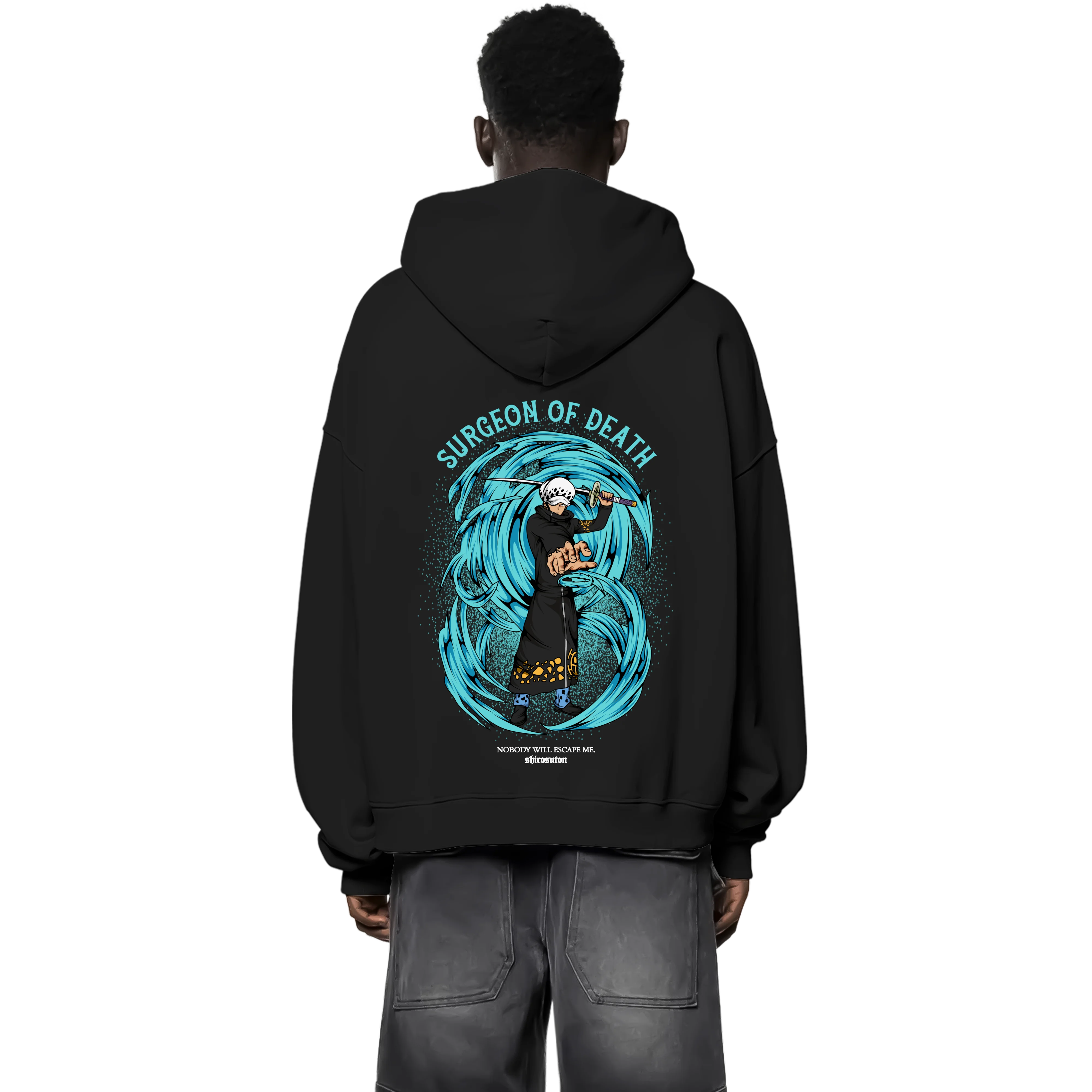 One Piece Law Zip Hoodie im Oversized-Stil – Hochwertiges Anime Merchandise für Streetwear Fans und One Piece Liebhaber