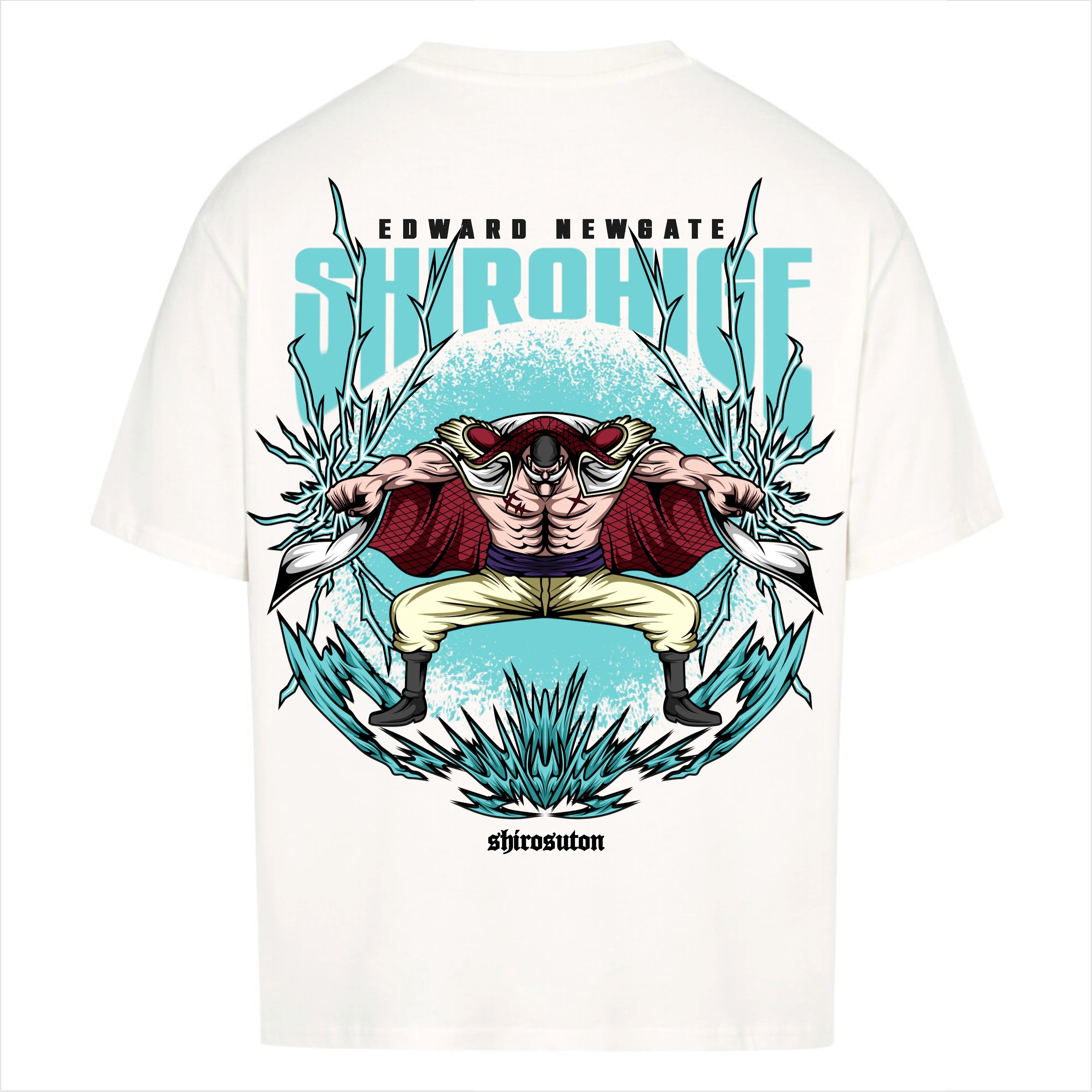 One Piece Whitebeard T-Shirt im Oversized-Stil – Hochwertiges Anime Merchandise für Streetwear Fans und One Piece Liebhaber.