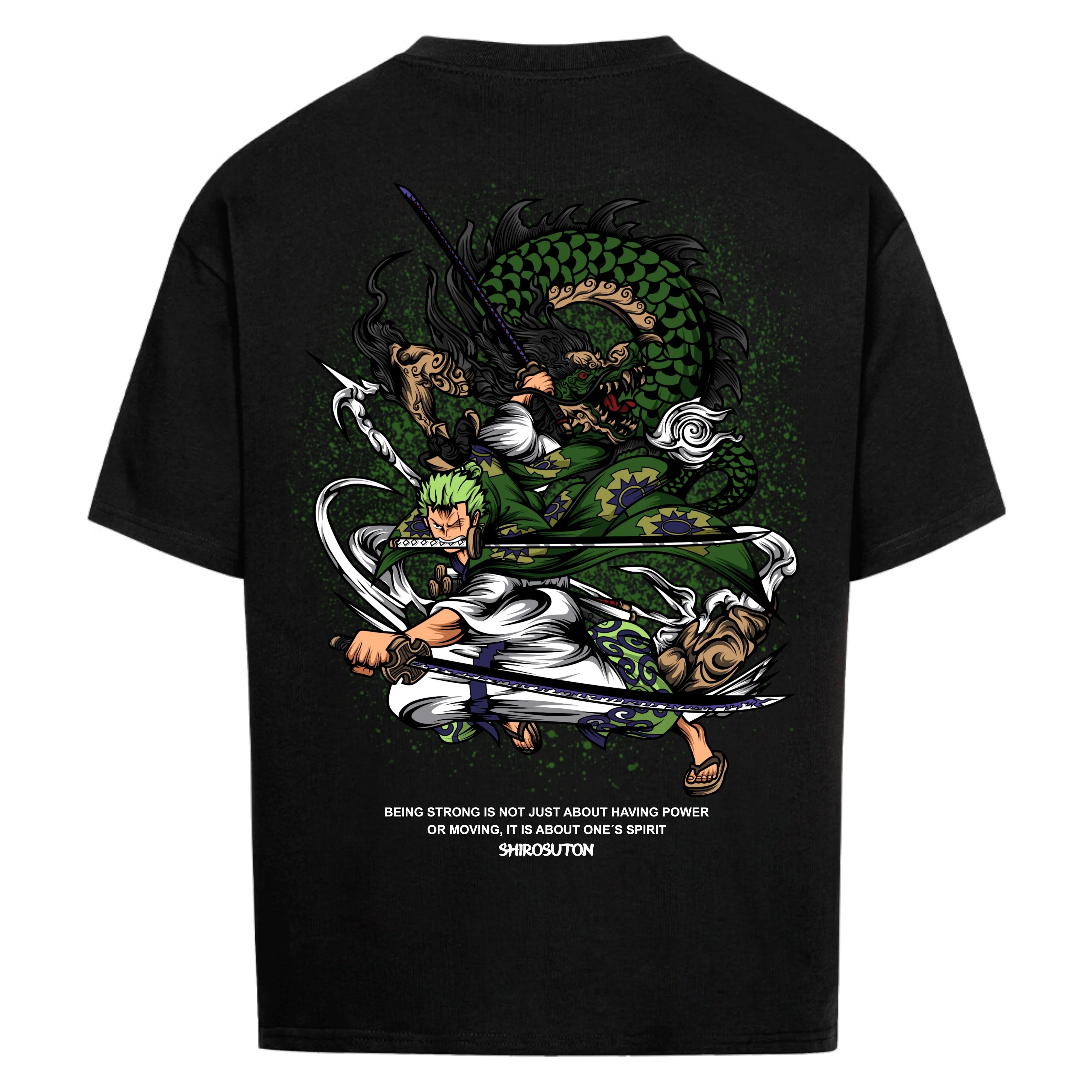 One Piece Zoro T-Shirt im Oversized-Stil – Hochwertiges Anime Merchandise für Streetwear Fans und One Piece Liebhaber.