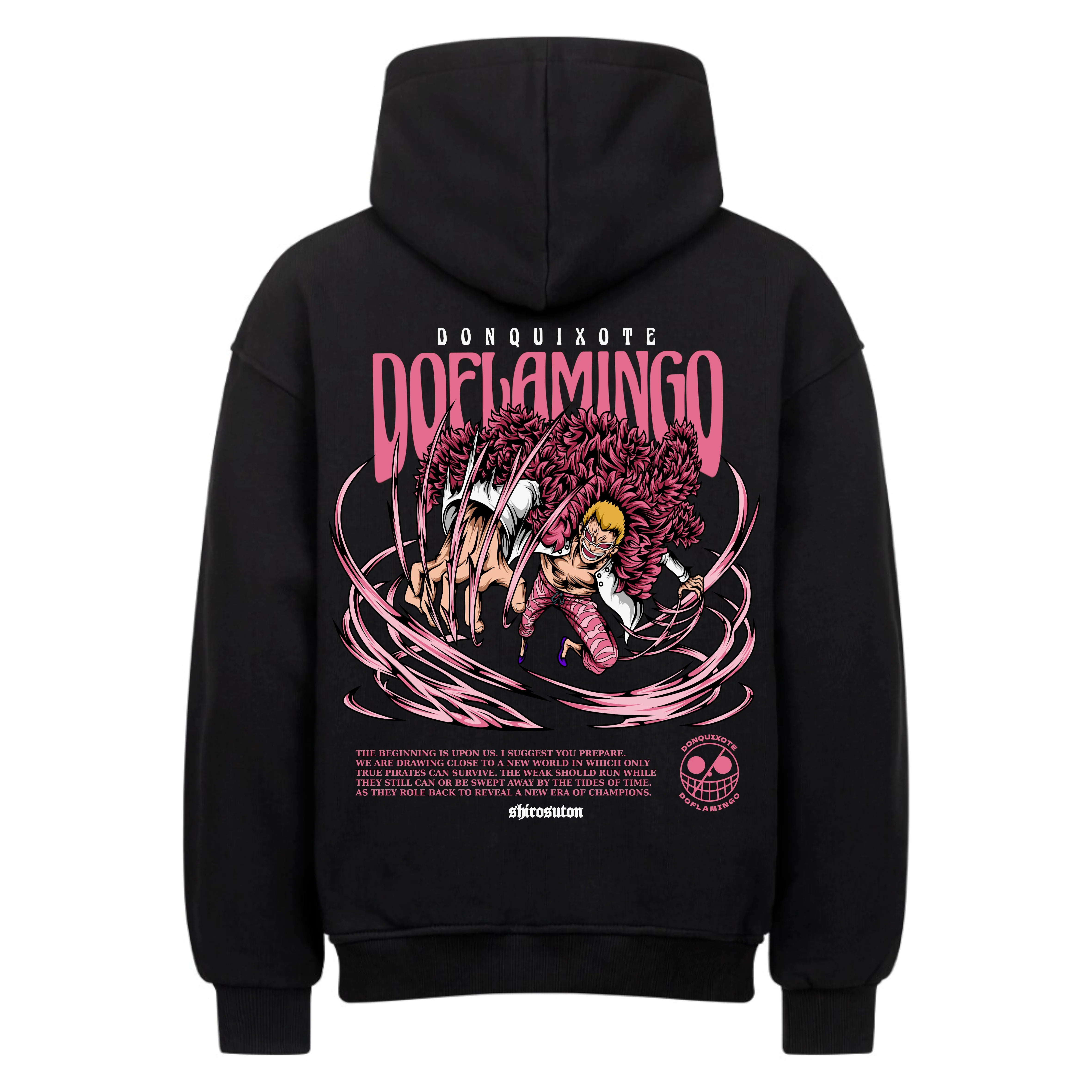 One Piece Doflamingo Hoodie im Oversized-Stil – Hochwertiges Anime Merchandise für Streetwear Fans und One Piece Liebhaber