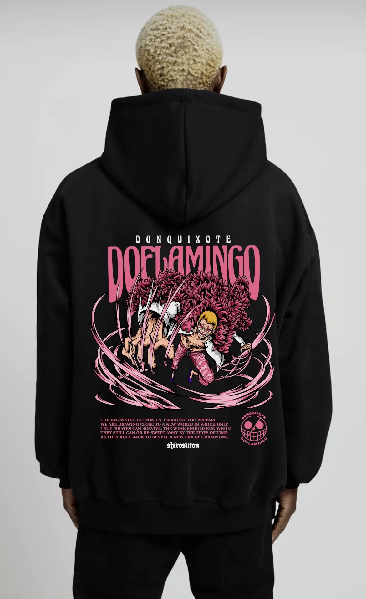 One Piece Doflamingo Hoodie im Oversized-Stil – Hochwertiges Anime Merchandise für Streetwear Fans und One Piece Liebhaber