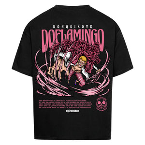 One Piece Doflamingo T-Shirt im Oversized Stil – Hochwertiges Anime Merchandise für Streetwear Fans und One Piece Liebhaber.