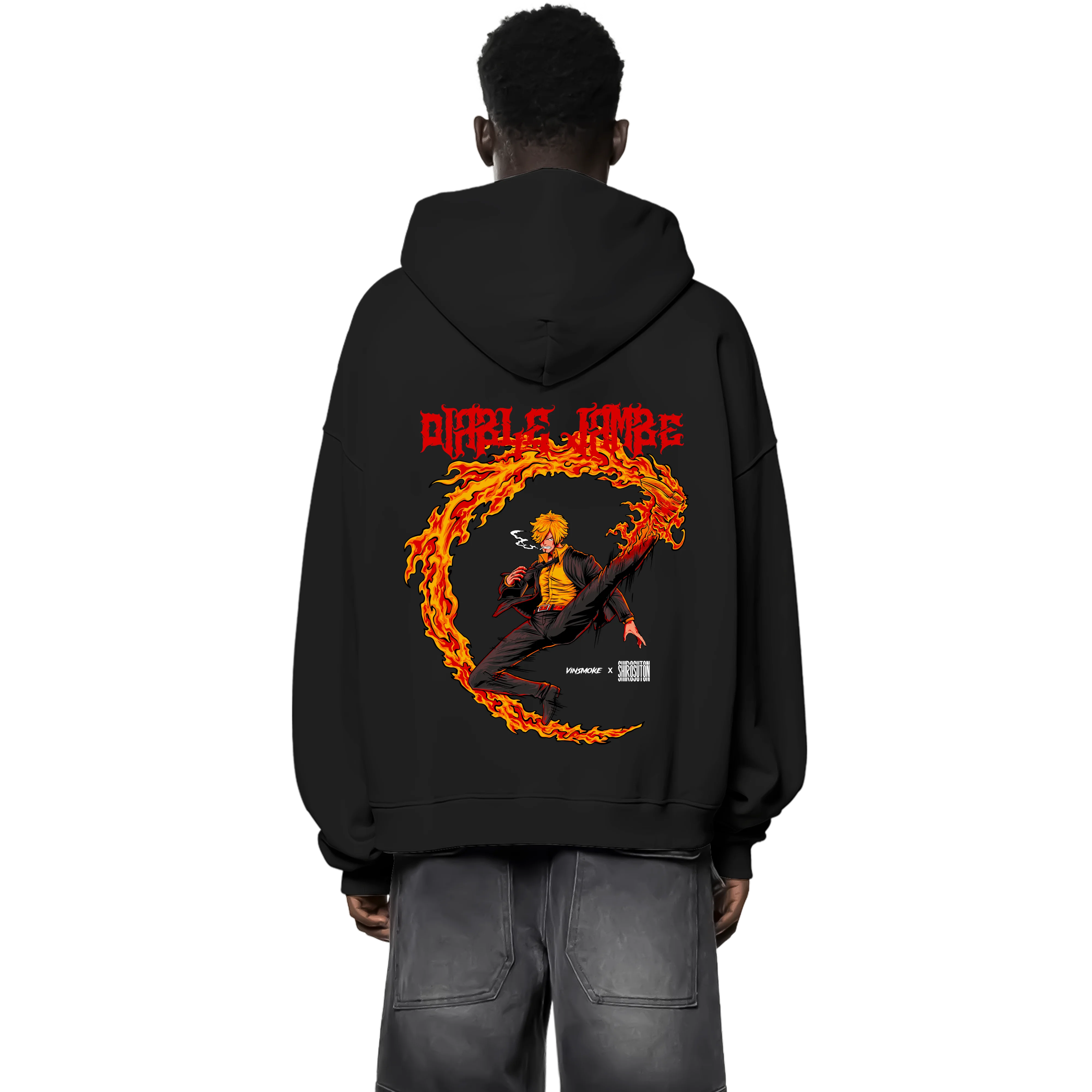 One Piece Sanji Zip Hoodie im Oversized-Stil – Hochwertiges Anime Merchandise für Streetwear Fans und One Piece Liebhaber