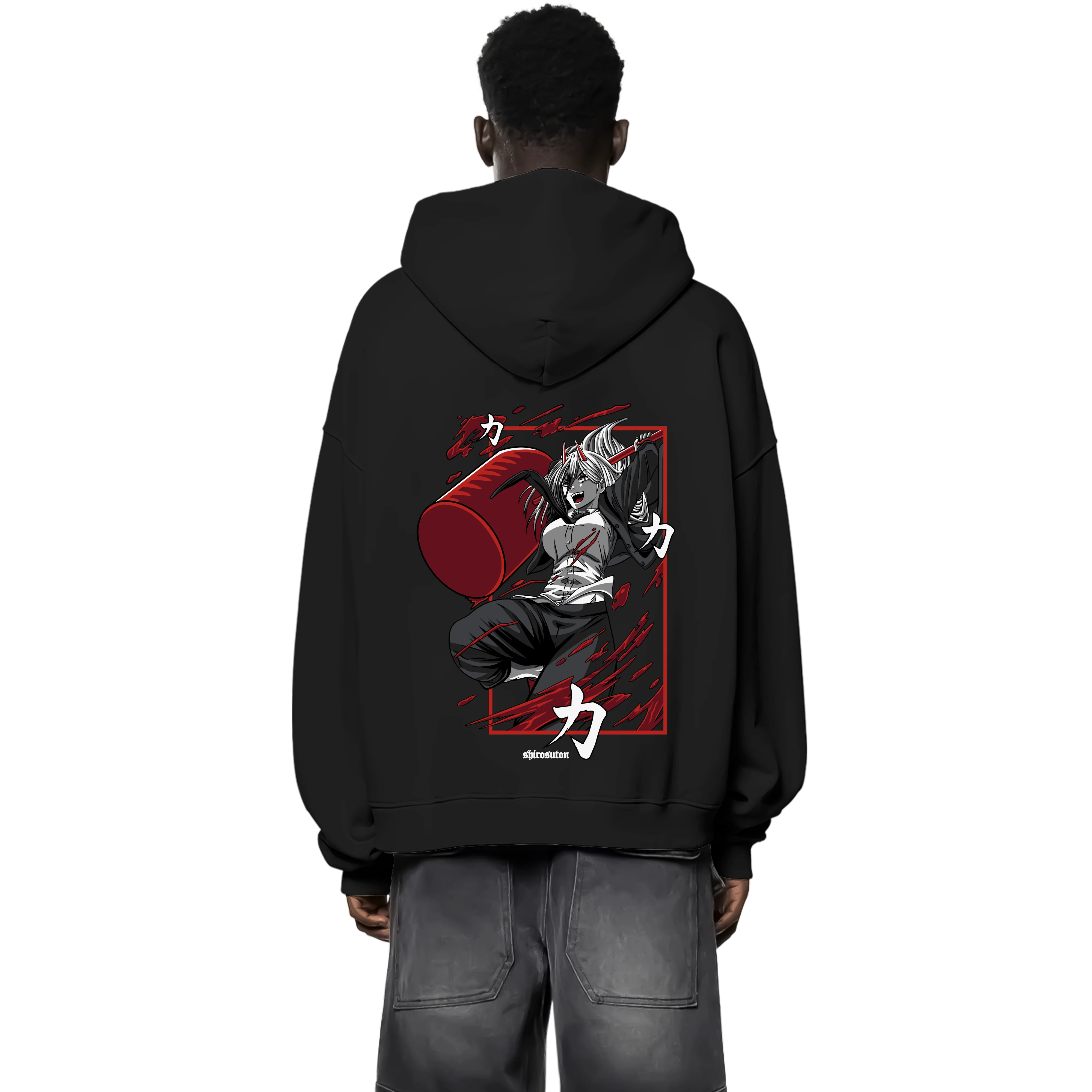 Chainsaw Man Power Zip Hoodie im Oversized-Stil – Hochwertiges Anime Merchandise für Streetwear Fans und Chainsaw Man Liebhaber