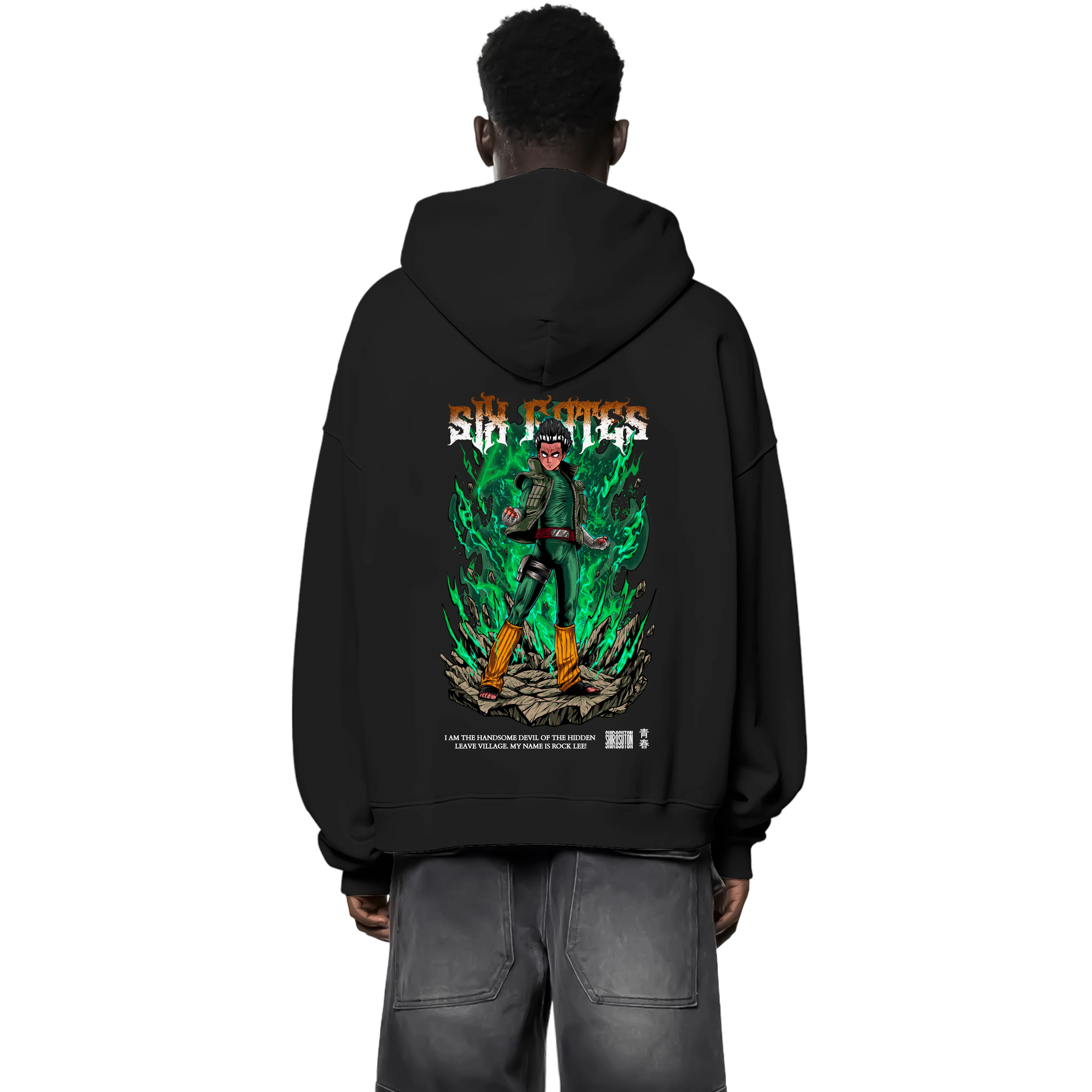 Rock Lee Hoodie im Oversized-Stil – Hochwertiges Anime Merchandise für Streetwear Fans und Naruto Liebhaber.