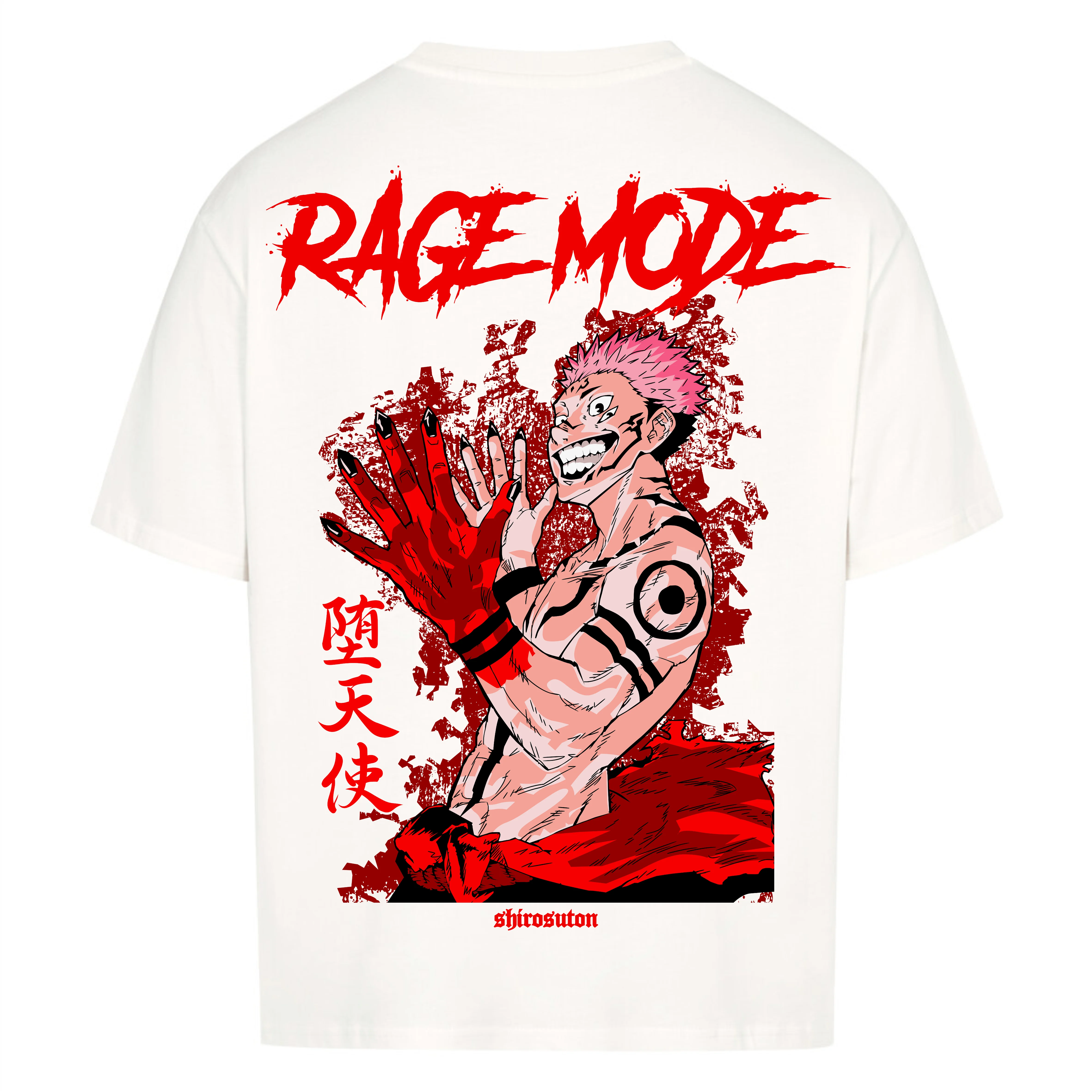 Jujutsu Kaisen Sukuna T-Shirt im Oversized-Stil – Hochwertiges Anime Merchandise für Streetwear Fans und Jujutsu Kaisen Liebhaber.