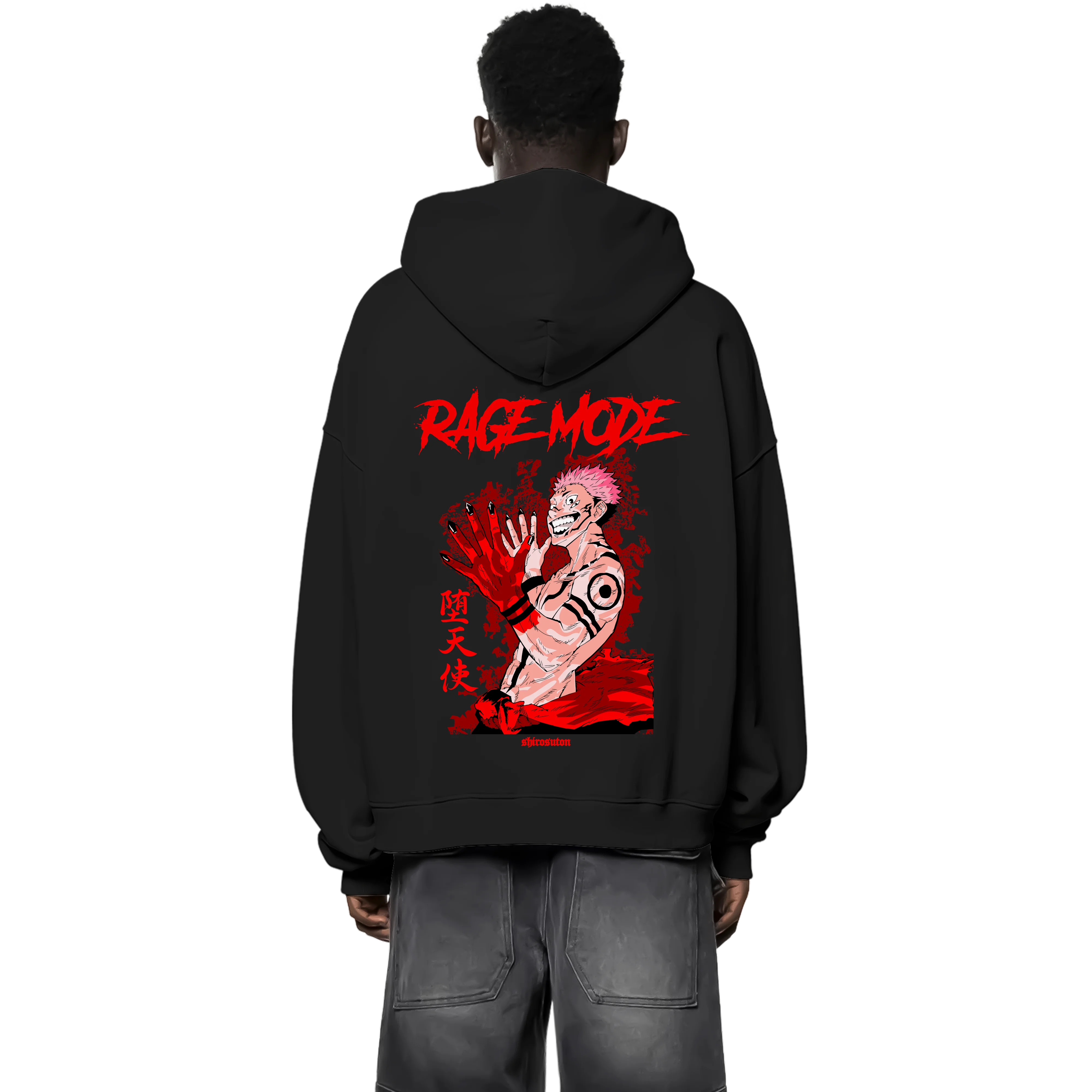 Jujutsu Kaisen Sukuna Zip Hoodie im Oversized-Stil – Hochwertiges Anime Merchandise für Streetwear Fans und Jujutsu Kaisen Liebhaber