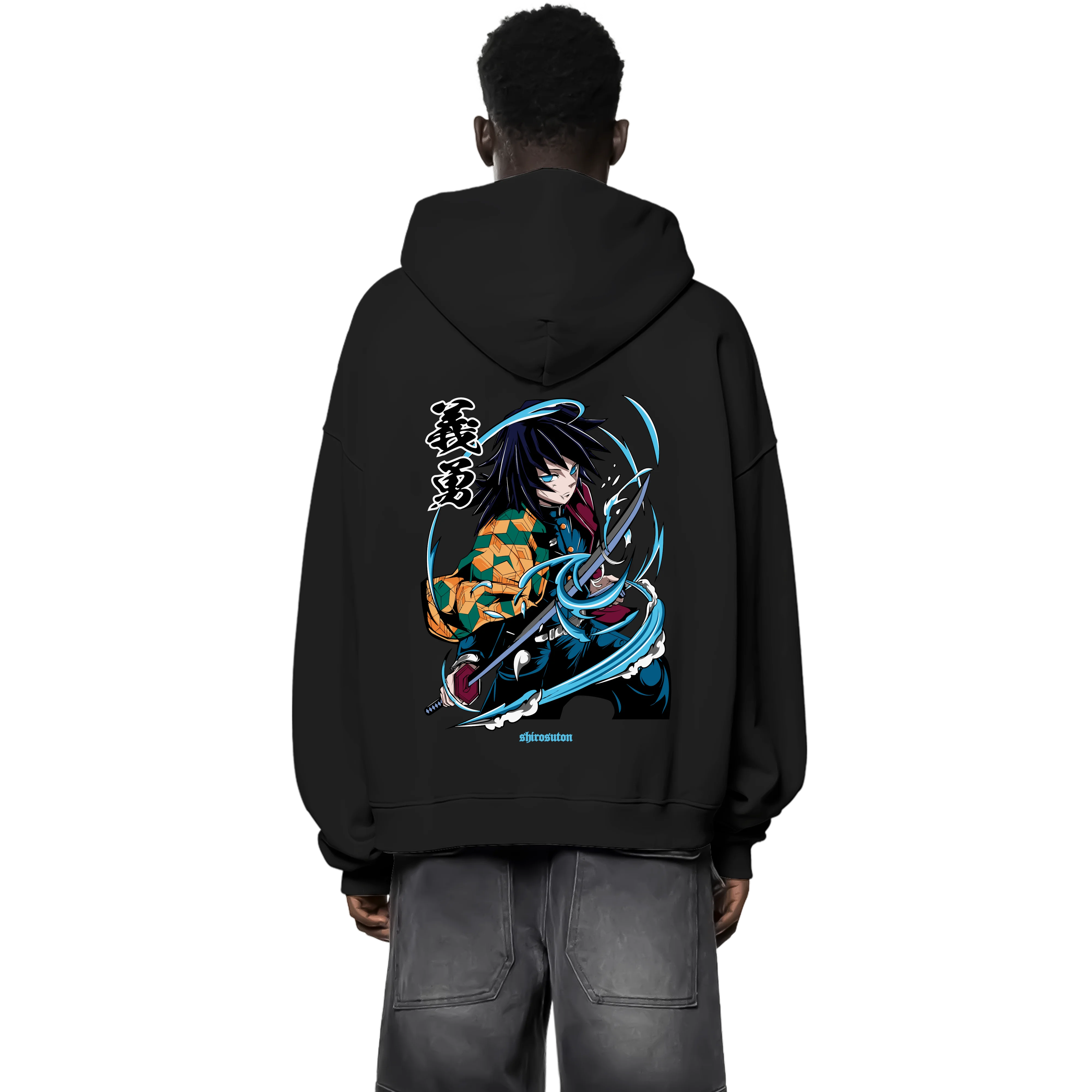 Demon Slayer Tomioka Zip Hoodie im Oversized-Stil – Hochwertiges Anime Merchandise für Streetwear Fans und Demon Slayer Liebhaber