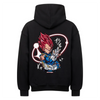 Vegeta Red Hoodie im Oversized-Stil – Hochwertiges Anime Merchandise für Streetwear Fans und Dragon Ball Liebhaber.