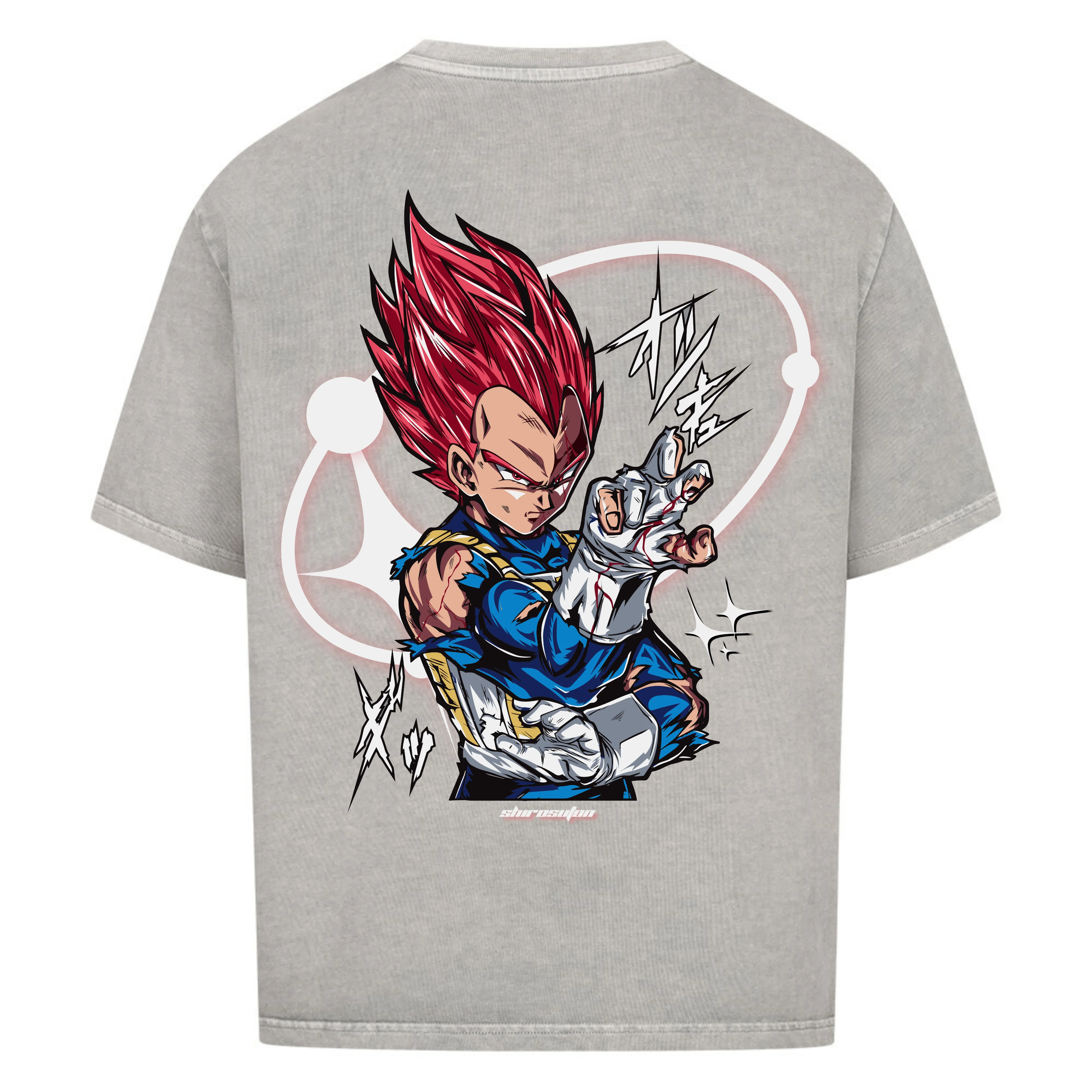 Vegeta Red T-Shirt im Oversized-Stil – Hochwertige Anime Streetwear für Anime Fans und Dragon Ball Liebhaber.