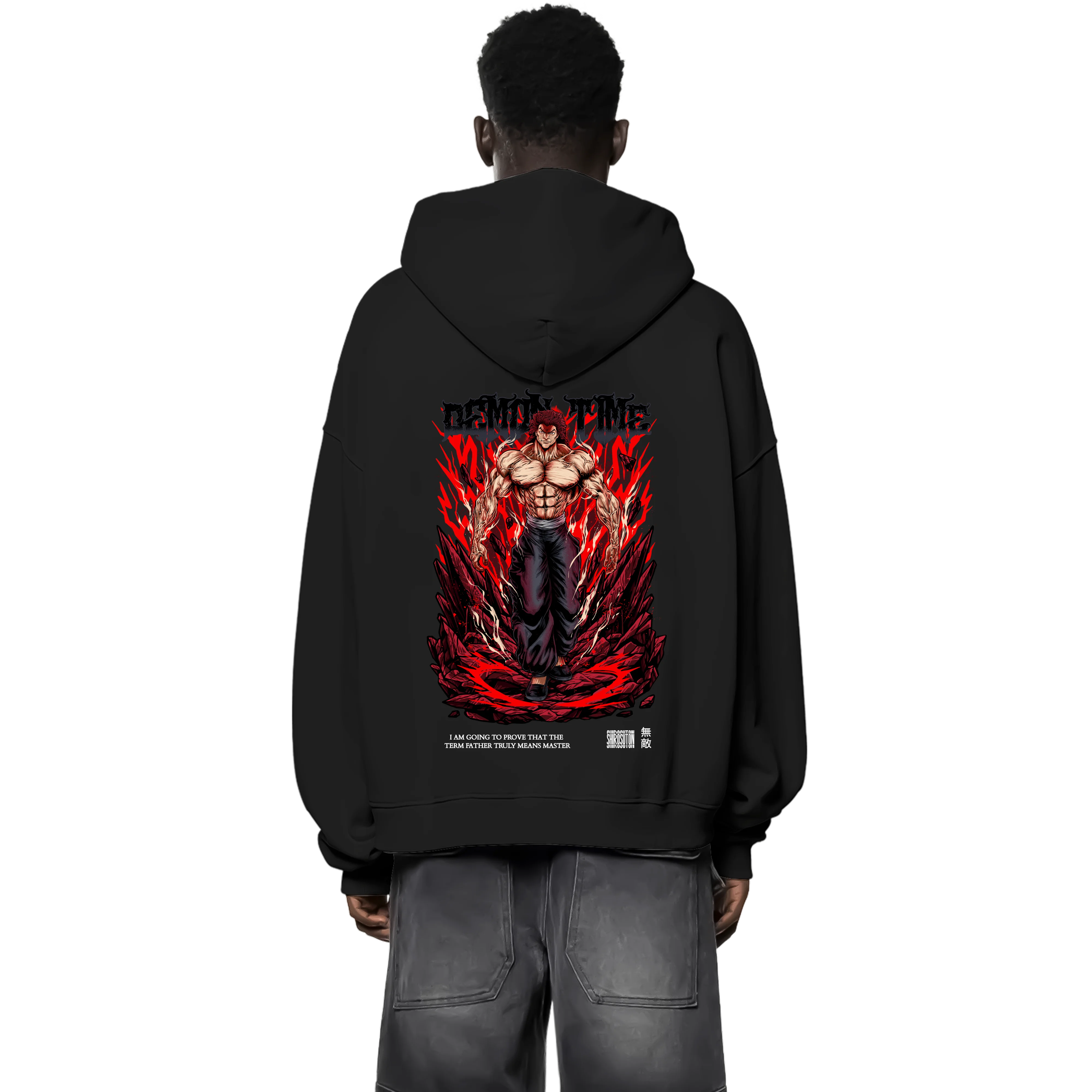 Baki Yujiro Zip Hoodie im Oversized-Stil – Hochwertiges Anime Merchandise für Streetwear Fans und Baki Liebhaber