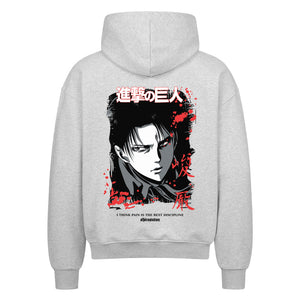 Attack on Titan Levi Zip Hoodie im Oversized-Stil – Hochwertiges Anime Merchandise für Streetwear Fans und aot Liebhaber