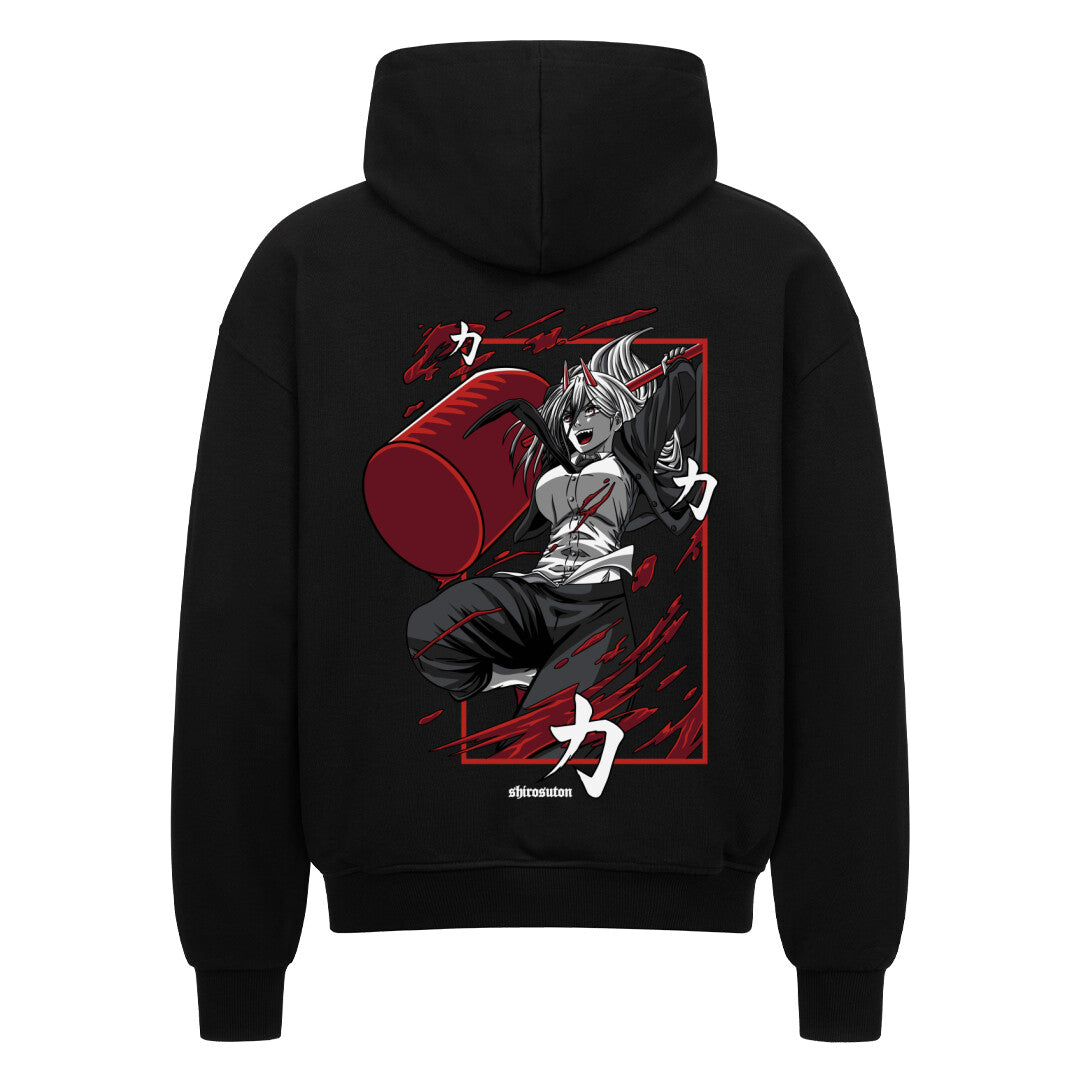 Chainsaw Man Power Zip Hoodie im Oversized-Stil – Hochwertiges Anime Merchandise für Streetwear Fans und Chainsaw Man Liebhaber