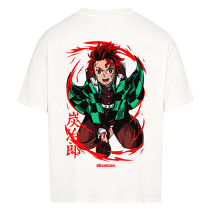 Demon Slayer Tanjiro Tshirt im Oversized-Stil – Hochwertiges Anime Merchandise für Streetwear Fans und Demon Slayer Liebhaber.