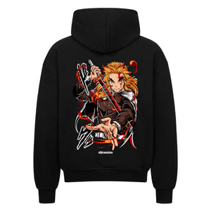 Demon Slayer Rengoku Zip Hoodie im Oversized-Stil – Hochwertiges Anime Merchandise für Streetwear Fans und Demon Slayer Liebhaber